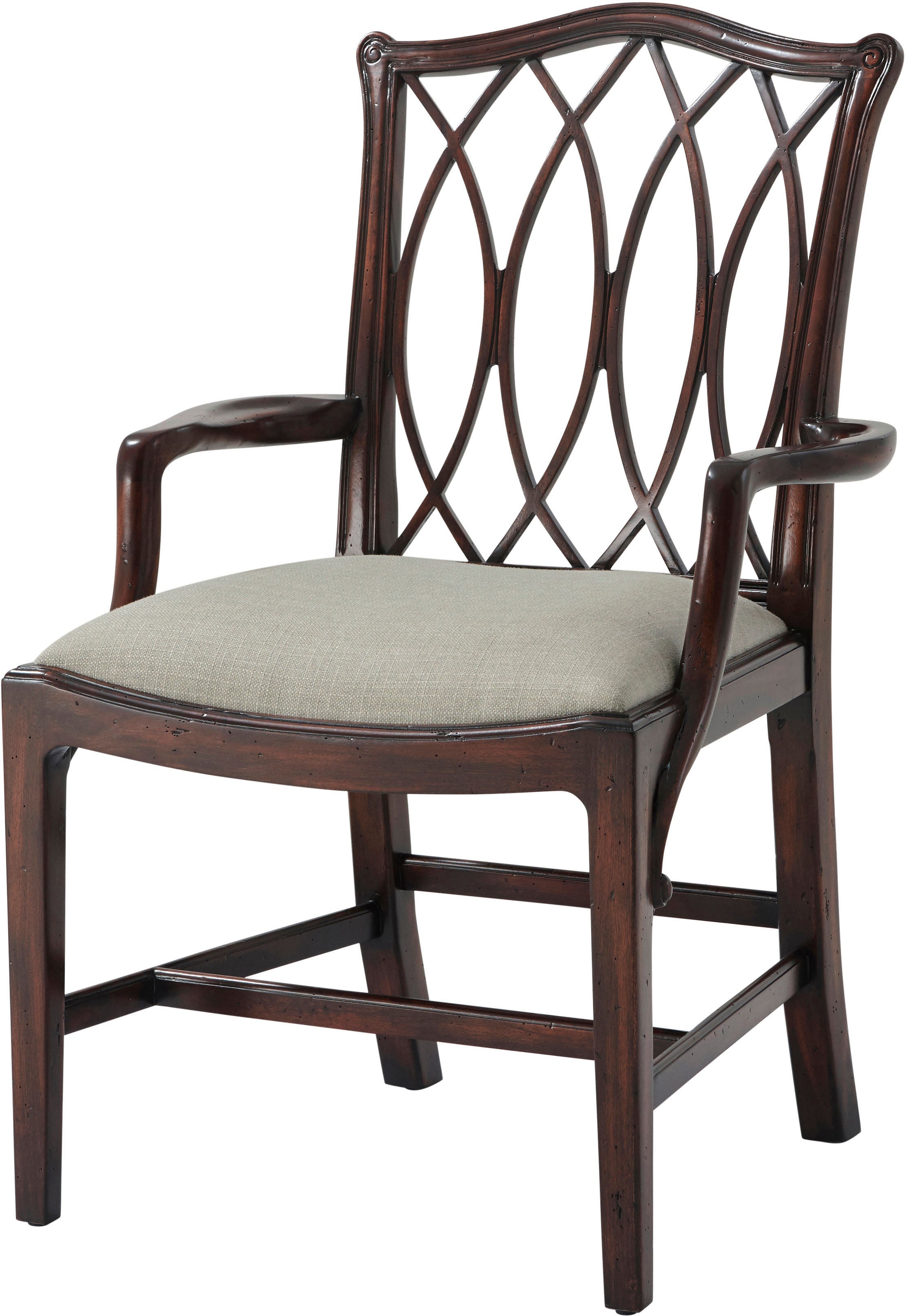 The Trellis Dining Armchair in Mahogany - Theodore Alexander