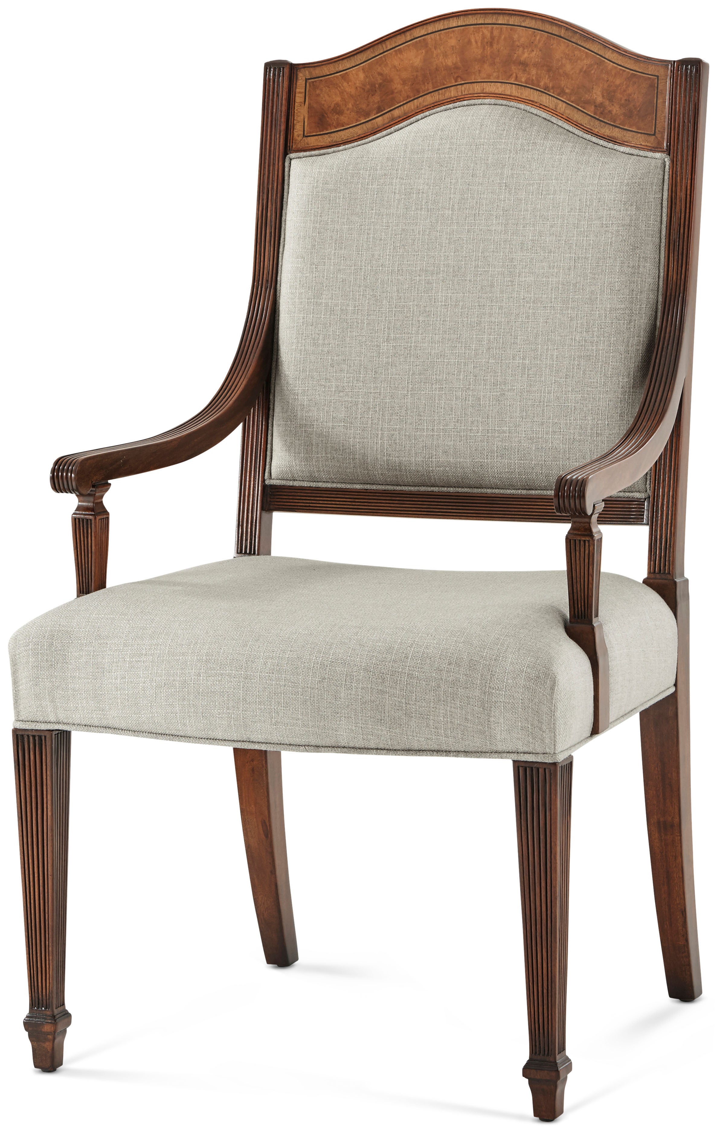 Sheraton's Satinwood Armchair in Mahogany, Satinwood Veneer - Theodore Alexander