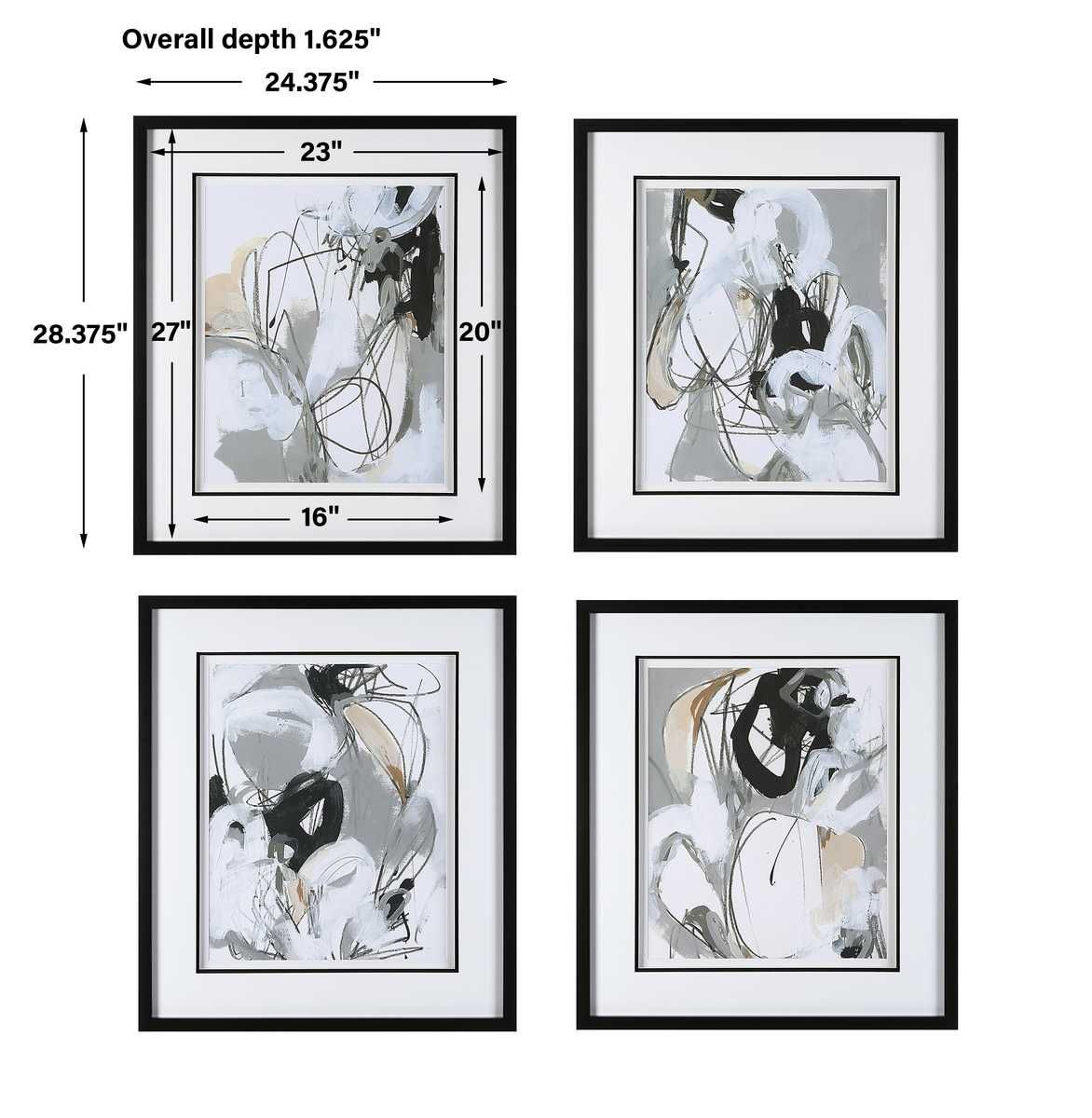 Tangled Threads Framed Prints, S/4 – Art by Uttermost | Sutter & Vale