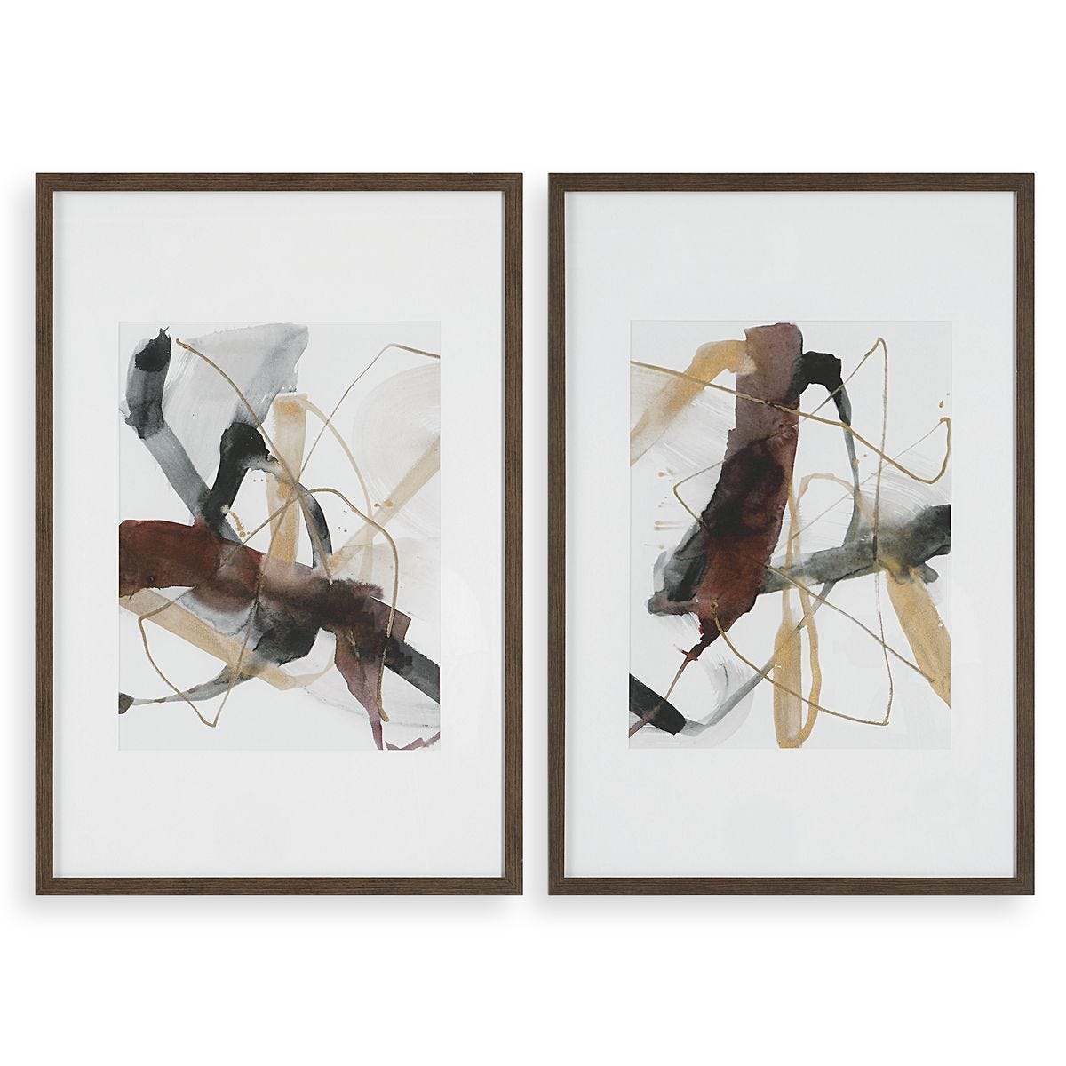 Burgundy Interjection Framed Prints, S/2 – Art by Uttermost | Sutter & Vale