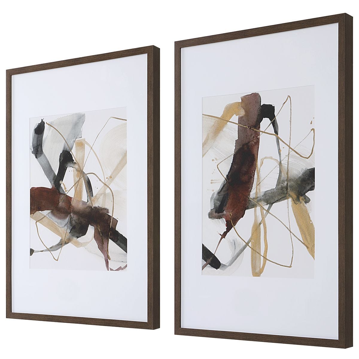 Burgundy Interjection Framed Prints, S/2 – Art by Uttermost | Sutter & Vale