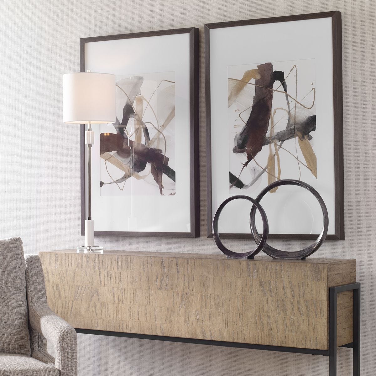 Burgundy Interjection Framed Prints, S/2 – Art by Uttermost | Sutter & Vale