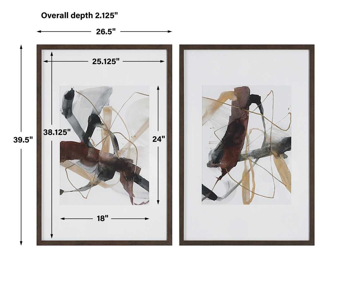 Burgundy Interjection Framed Prints, S/2 – Art by Uttermost | Sutter & Vale