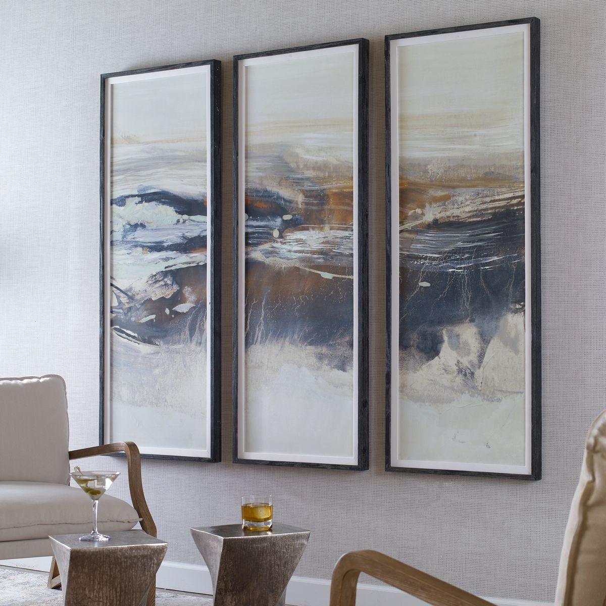 Graphite Horizon Framed Prints, S/3 – Art by Uttermost | Sutter & Vale