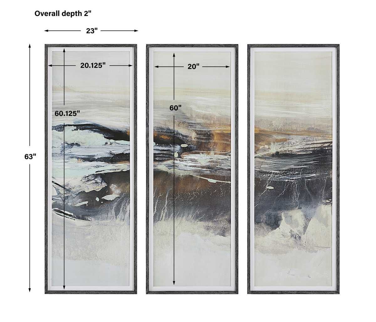 Graphite Horizon Framed Prints, S/3 – Art by Uttermost | Sutter & Vale