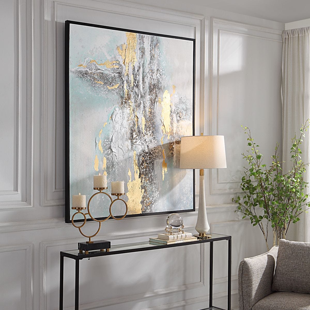 Mountain Mist Hand Painted Canvas – Art by Uttermost | Sutter & Vale
