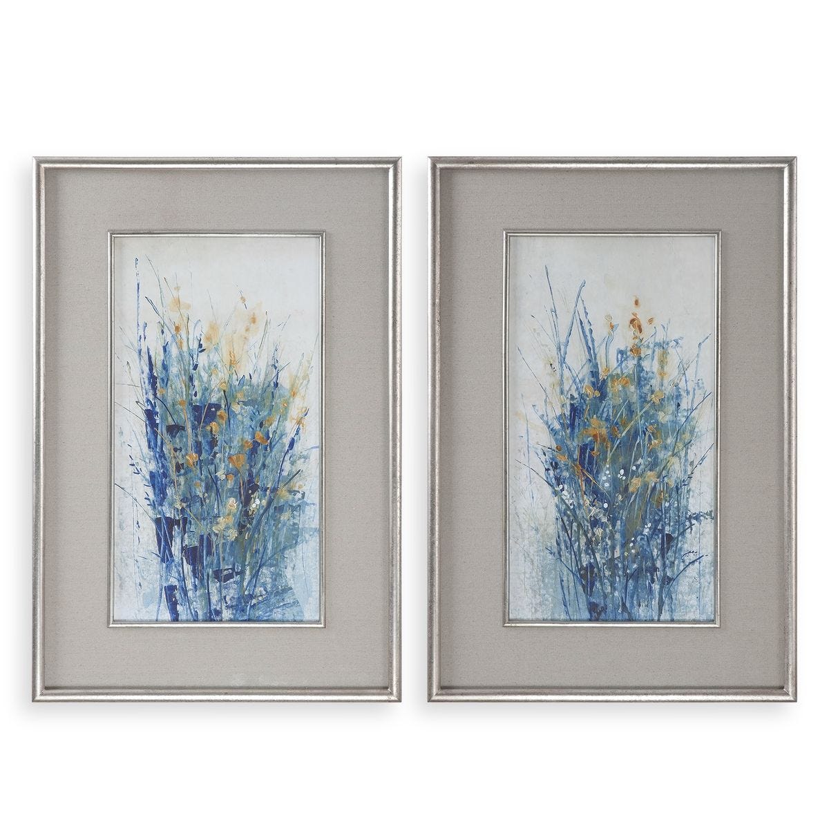 Indigo Florals Framed Prints, S/2 – Art by Uttermost | Sutter & Vale