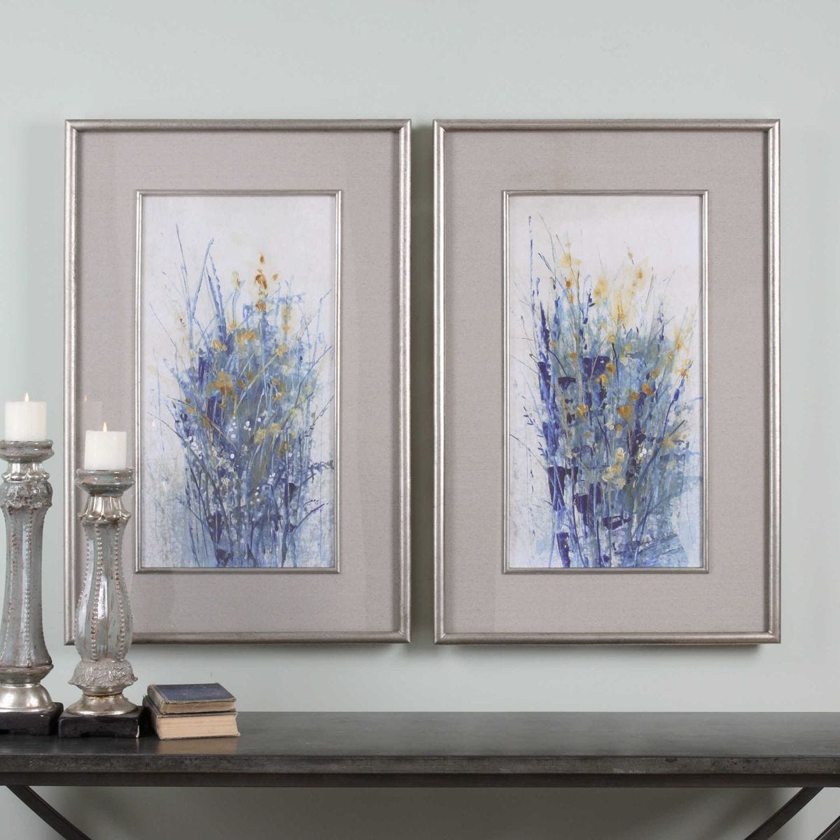 Indigo Florals Framed Prints, S/2 – Art by Uttermost | Sutter & Vale