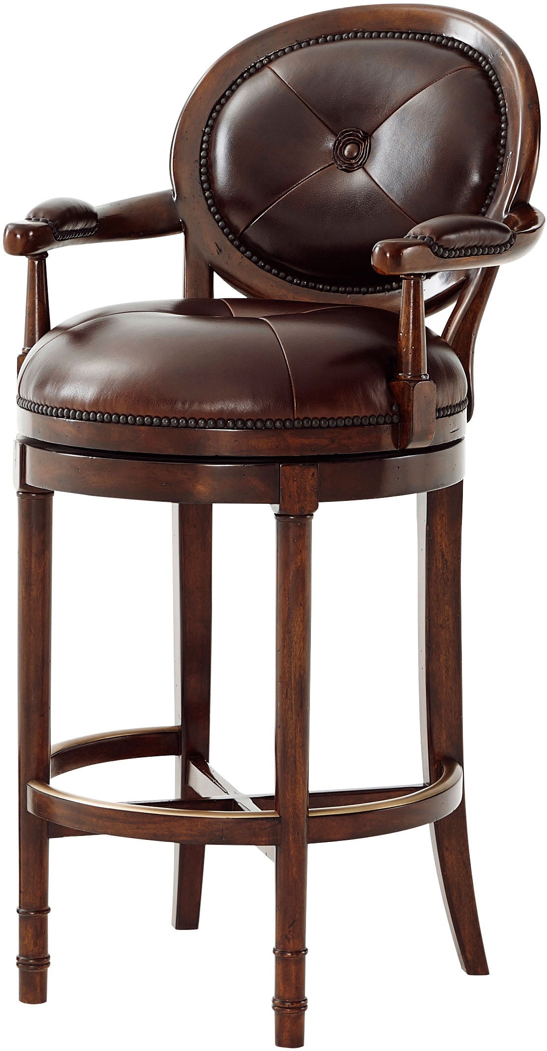 At the Barolo Bar Stool in Acacia, Brass - Theodore Alexander