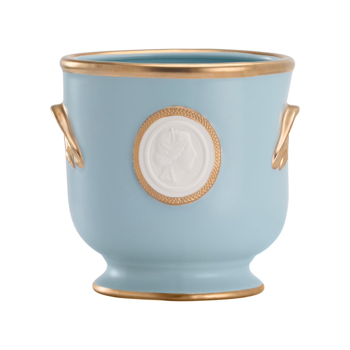Intaglio Cachepot- Blue