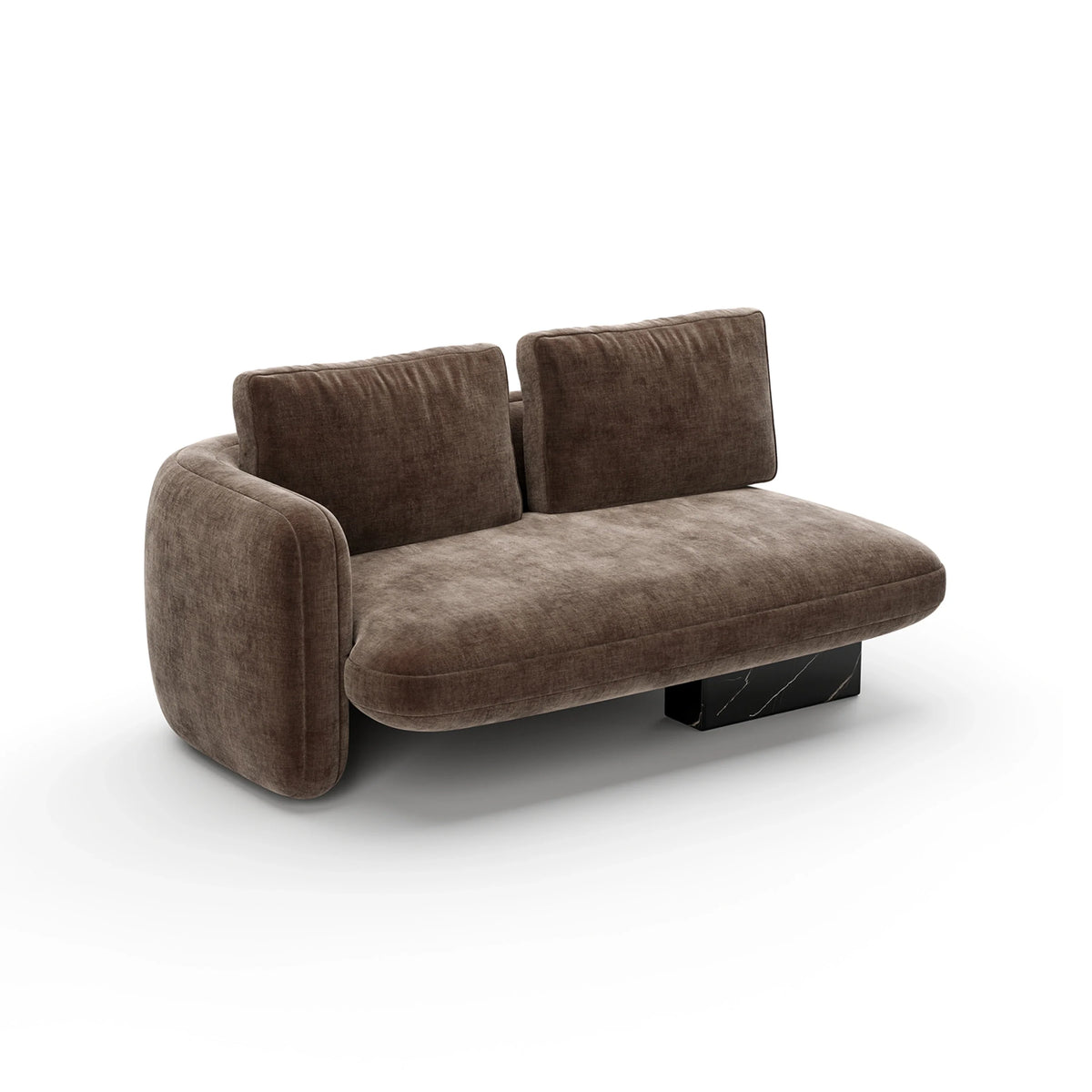 Overlap Laf Loveseat Dark Taupe