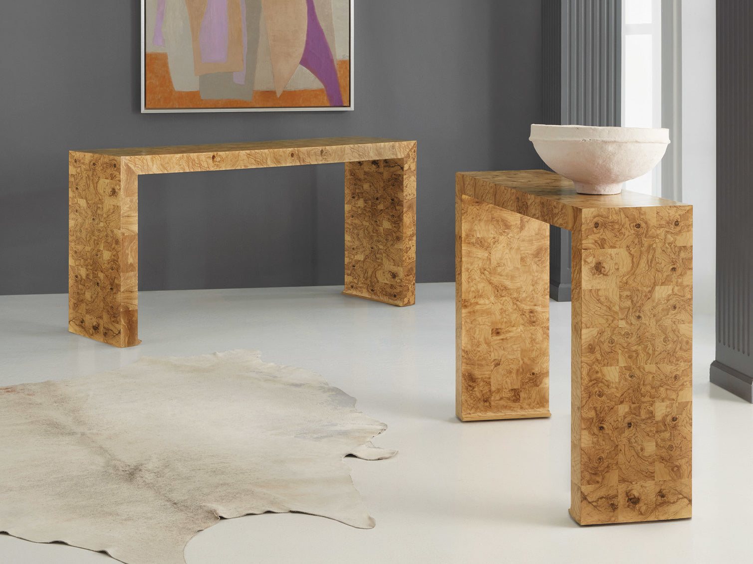 Large Slab Console-Olive Ash Burl – Console Table by Modern History | Sutter & Vale