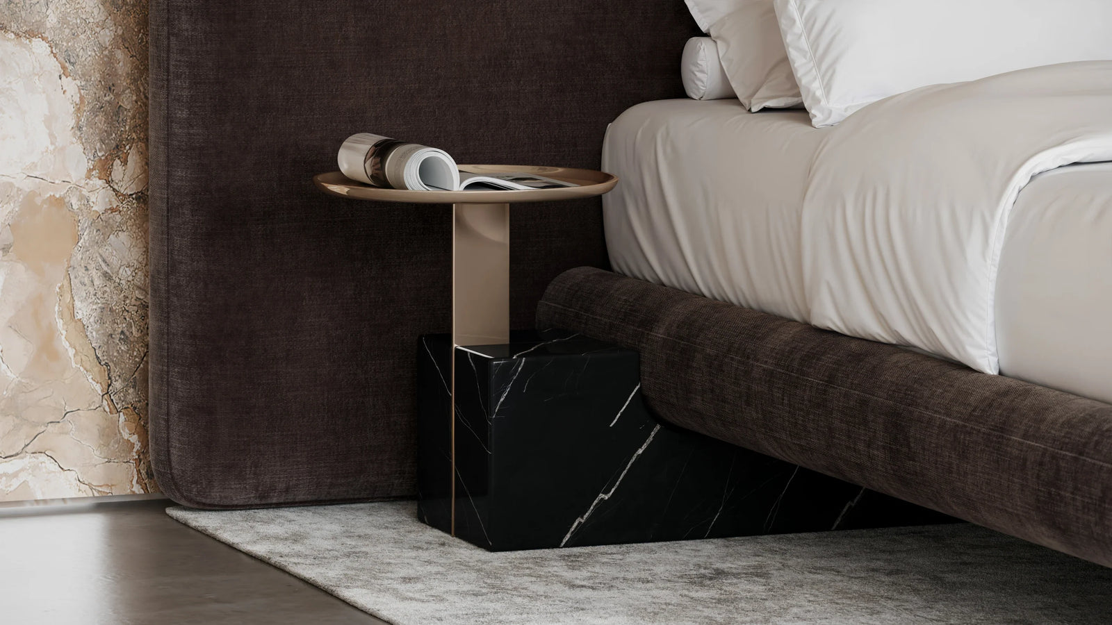 Overlap Uph 2 Pnl Kg Bed Dk Taupe