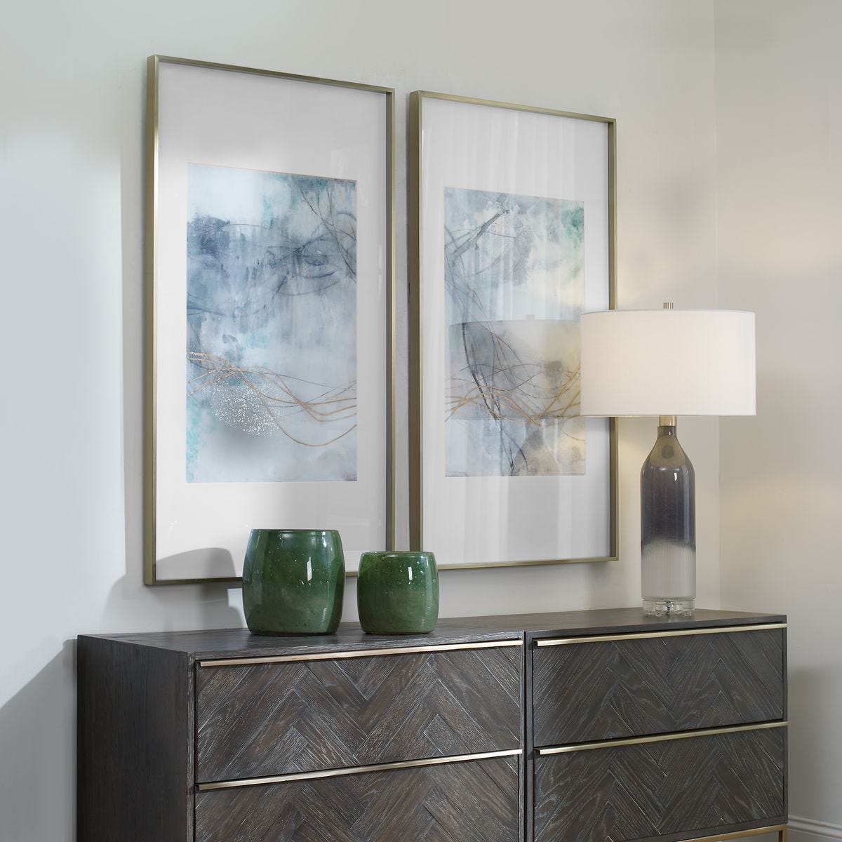 Undulating Oro Framed Prints, S/2 – Art by Uttermost | Sutter & Vale