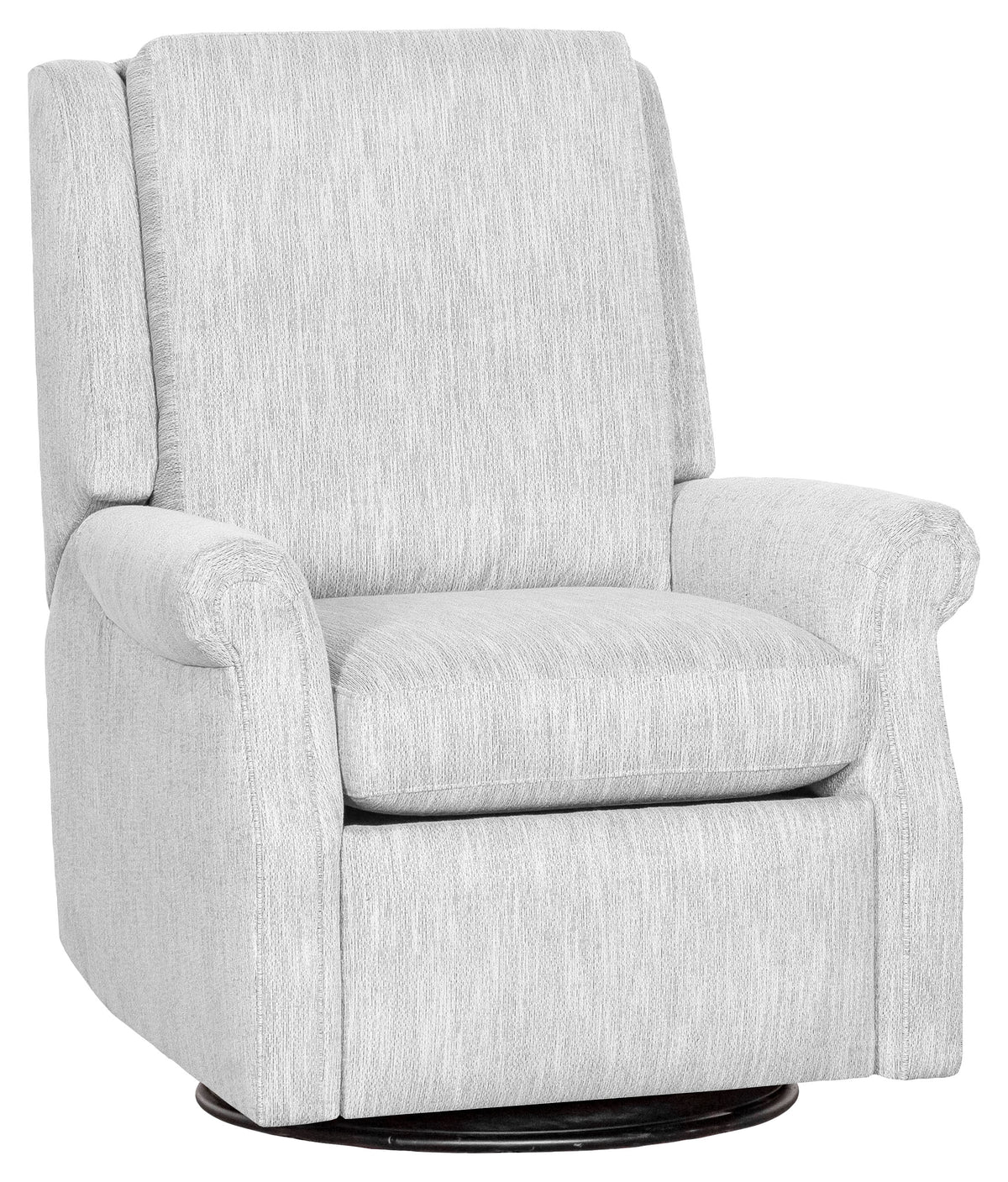Roll Arm Leather Manual Swivel Glider Recliner (L-456G-MR) - Fairfield Chair