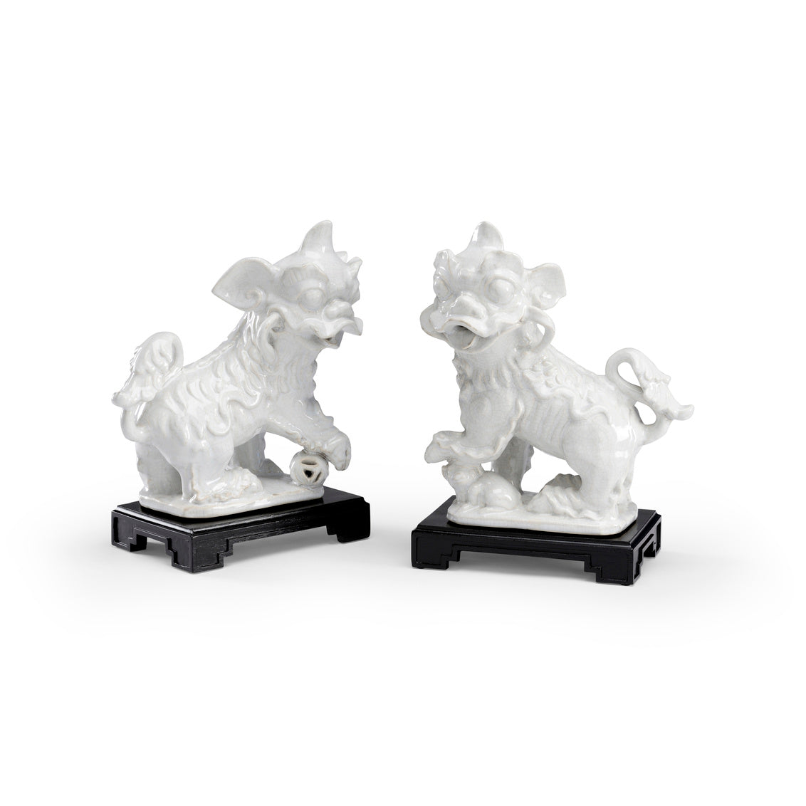 White Chinese Dogs (Pr) in 13.5 / Ceramic/Porcelain - Chelsea House