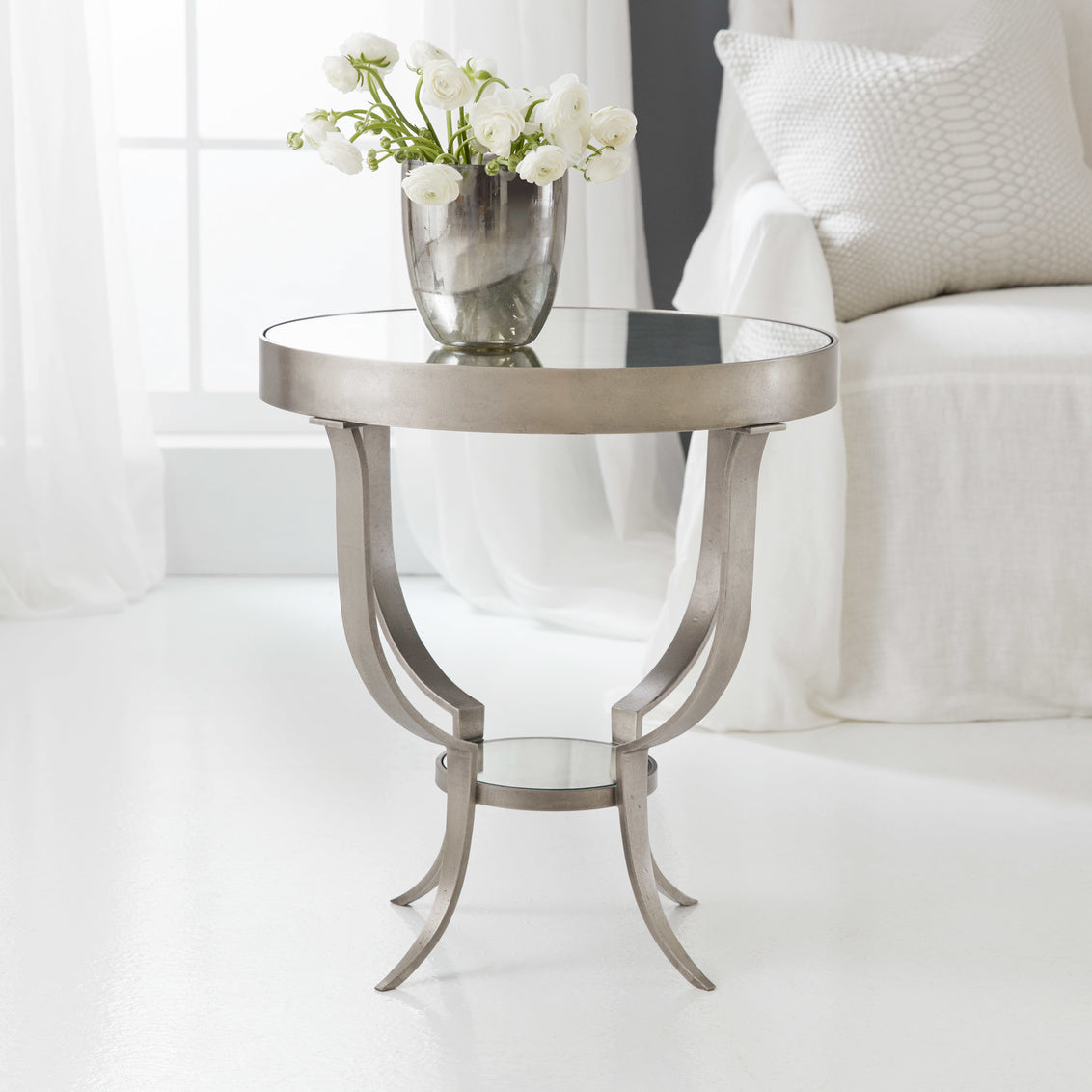 Small Gueridon Table-Antique Aluminum – Accent Tables by Modern History | Sutter & Vale