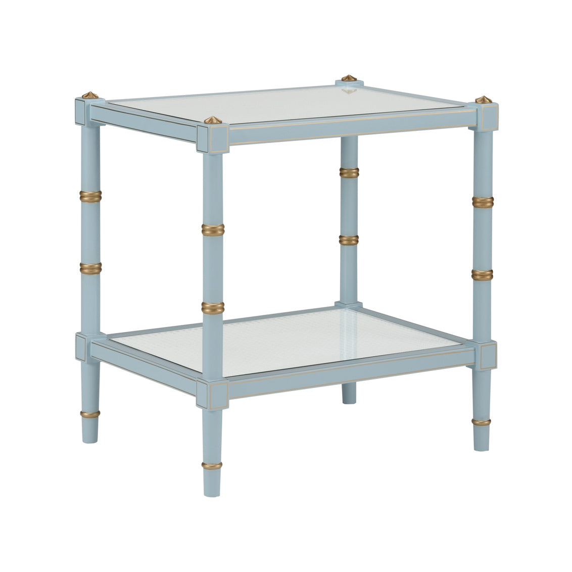 Conner Cane End Table - Blue