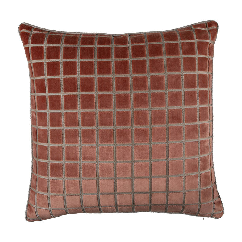 Checkered Terracotta Feather 18x18