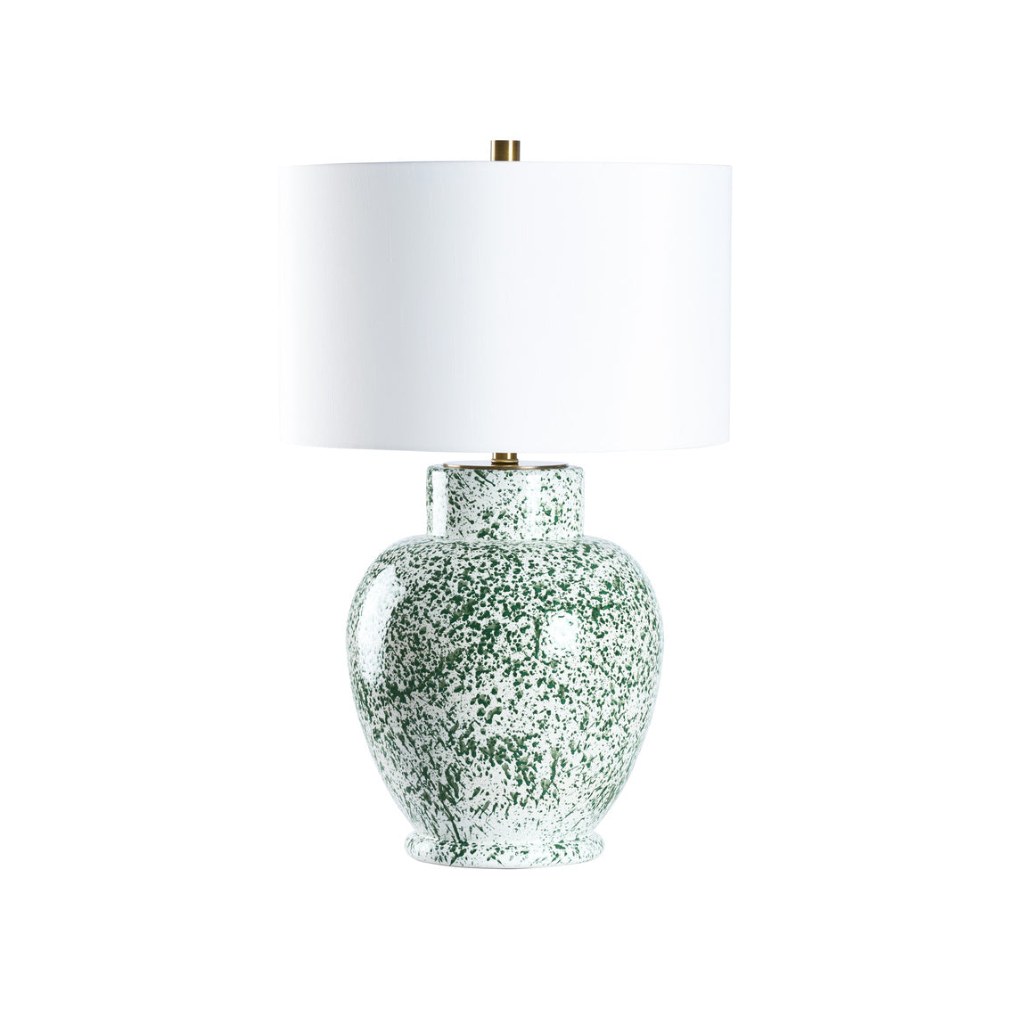 Spatter Lamp - Green in Mottled White/Green Glaze / Ceramic/Porcelain - Chelsea House