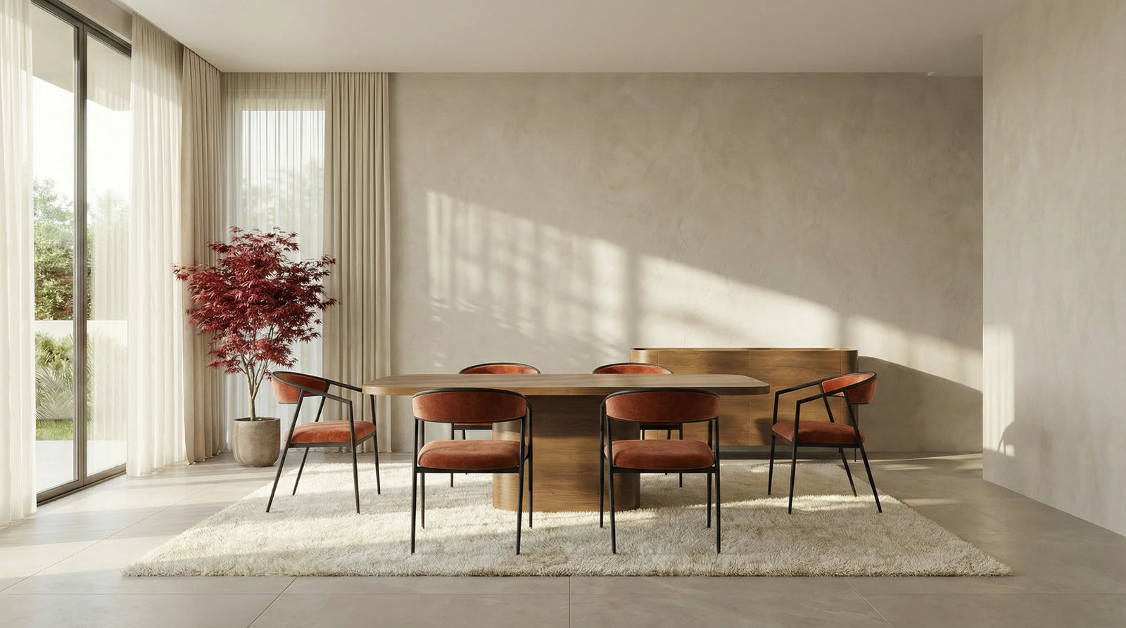 Atom Dining Table - Chocolate Nougat