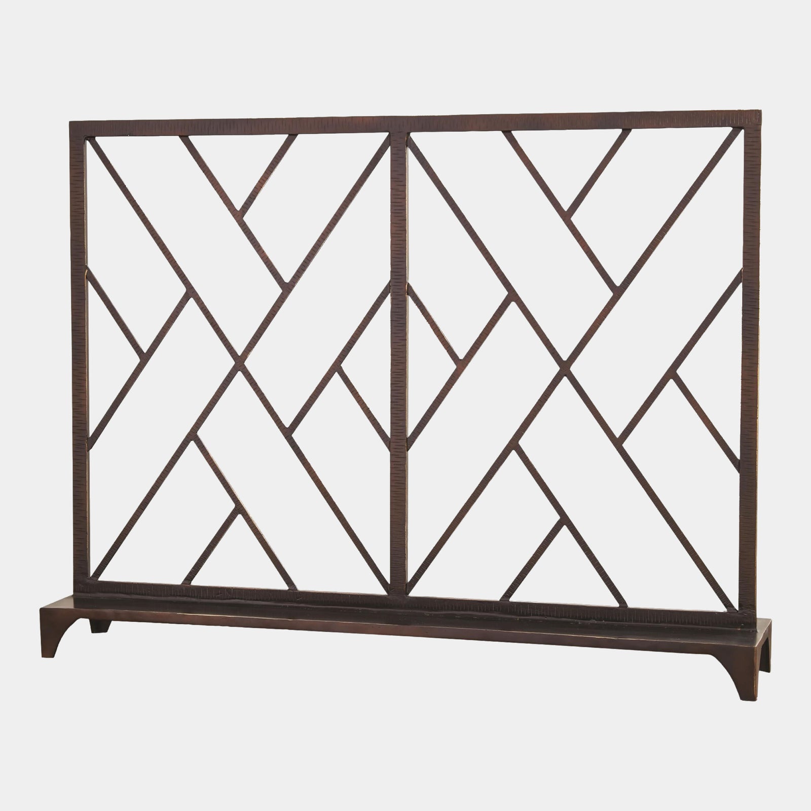Chippendale Fret Fireplace Screen-Bronze