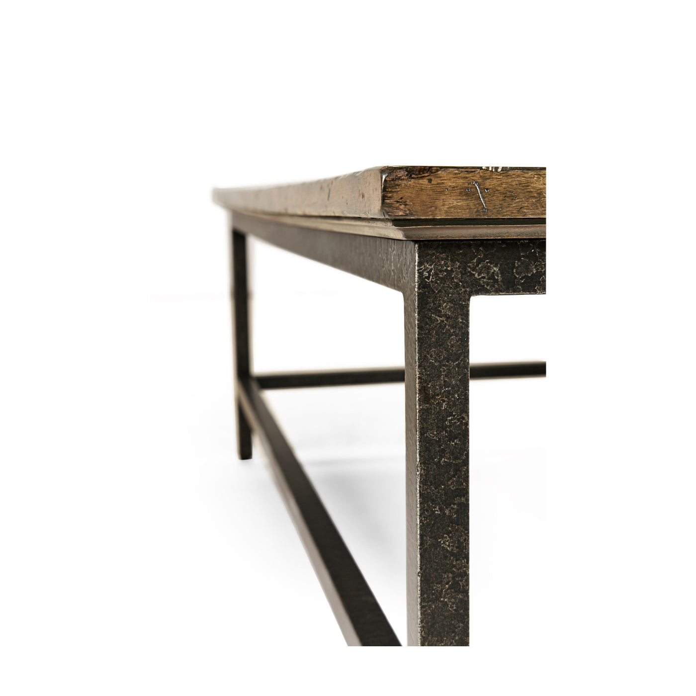 Medium Driftwood Square Coffee Table with Iron Base