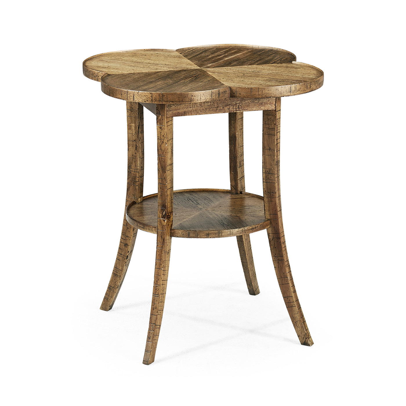 Quatrefoil Lamp Table in Medium Driftwood