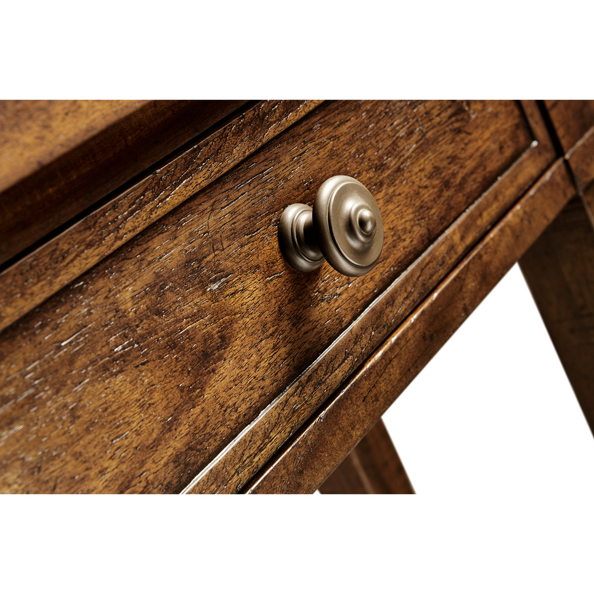 Country Walnut Four Drawer Console