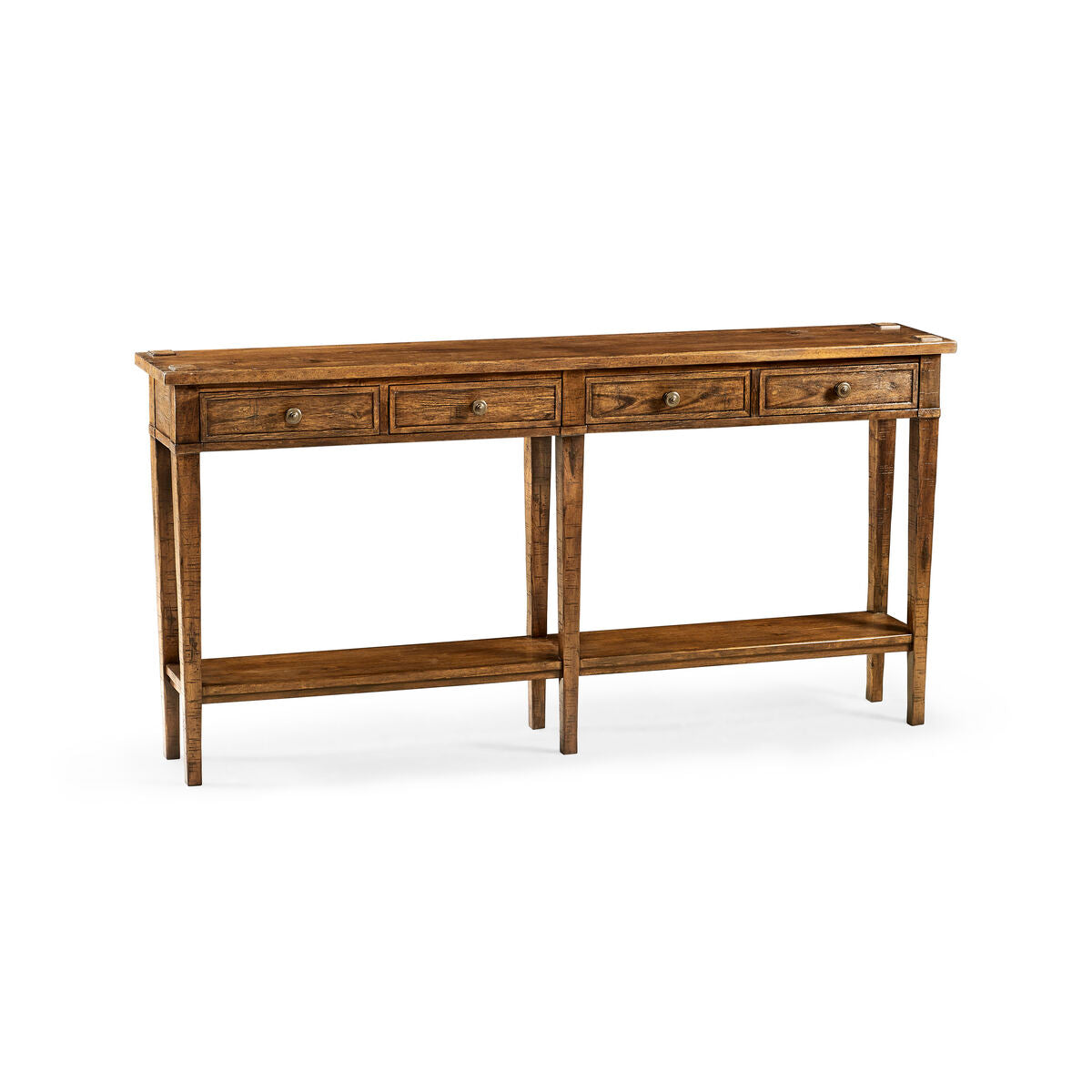 Country Walnut Four Drawer Console ( 491083-CFW )