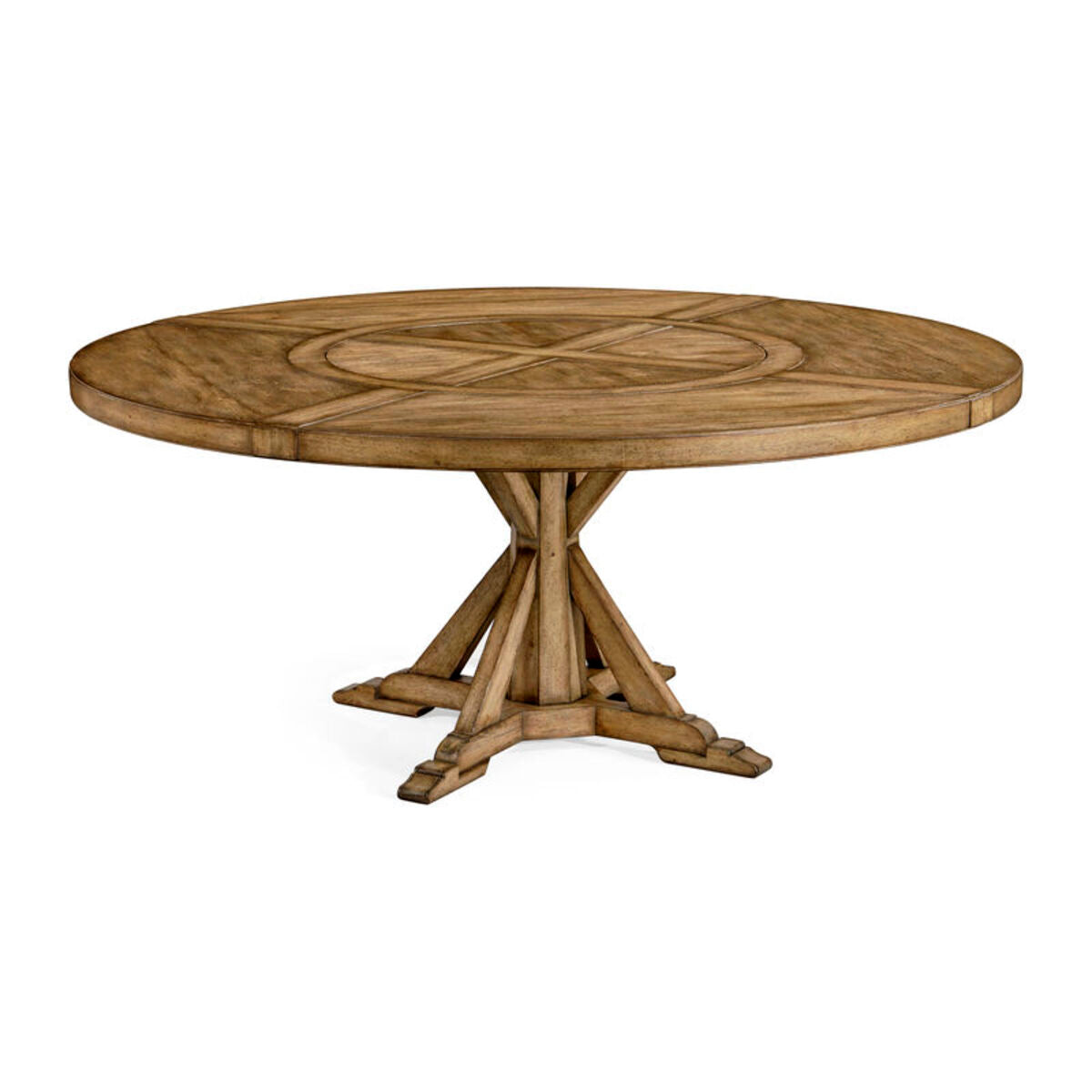 72" MedDriftwood Rnd Dining w Lazy Susan ( 491101-72D-DTM )