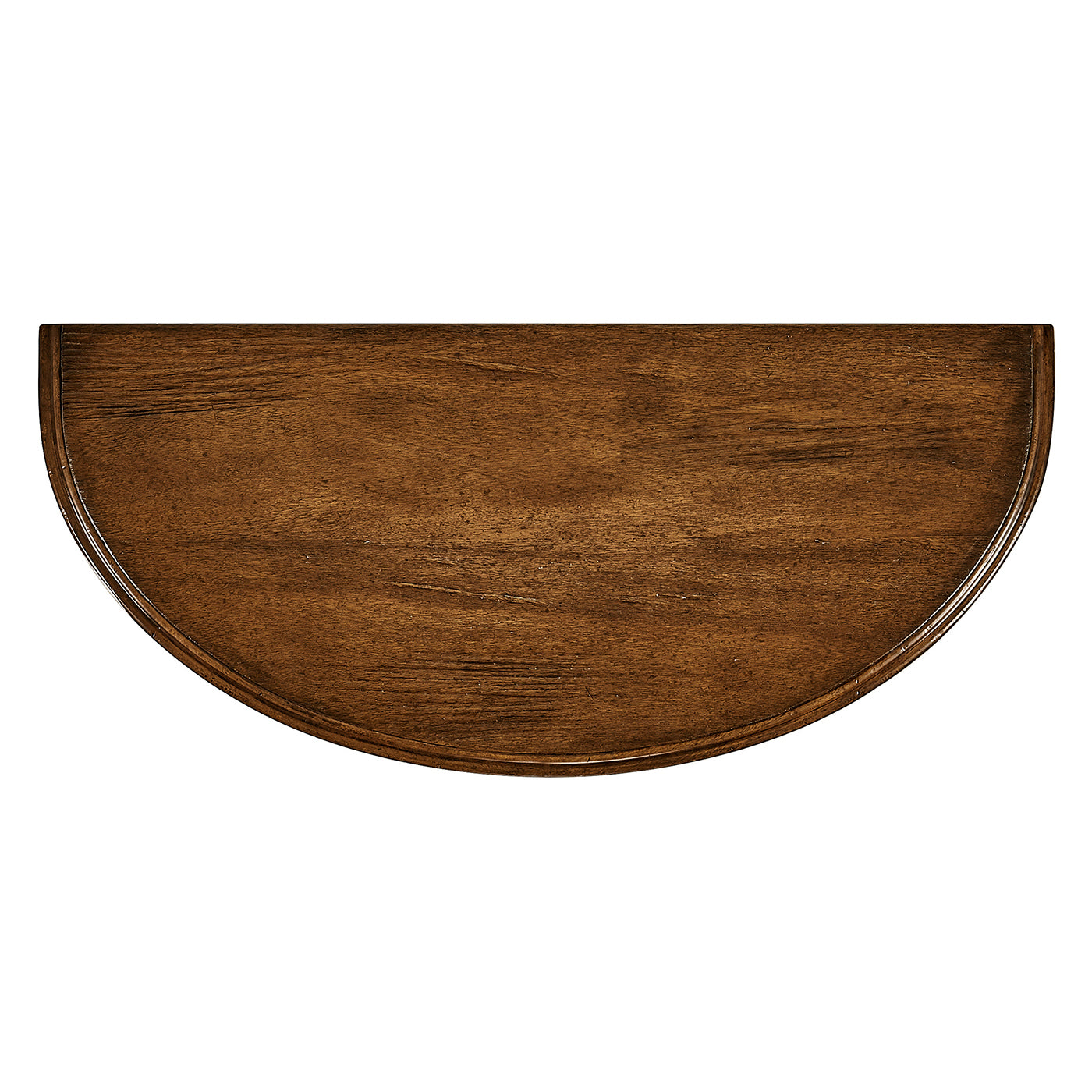 Country Walnut Demilune Console Table