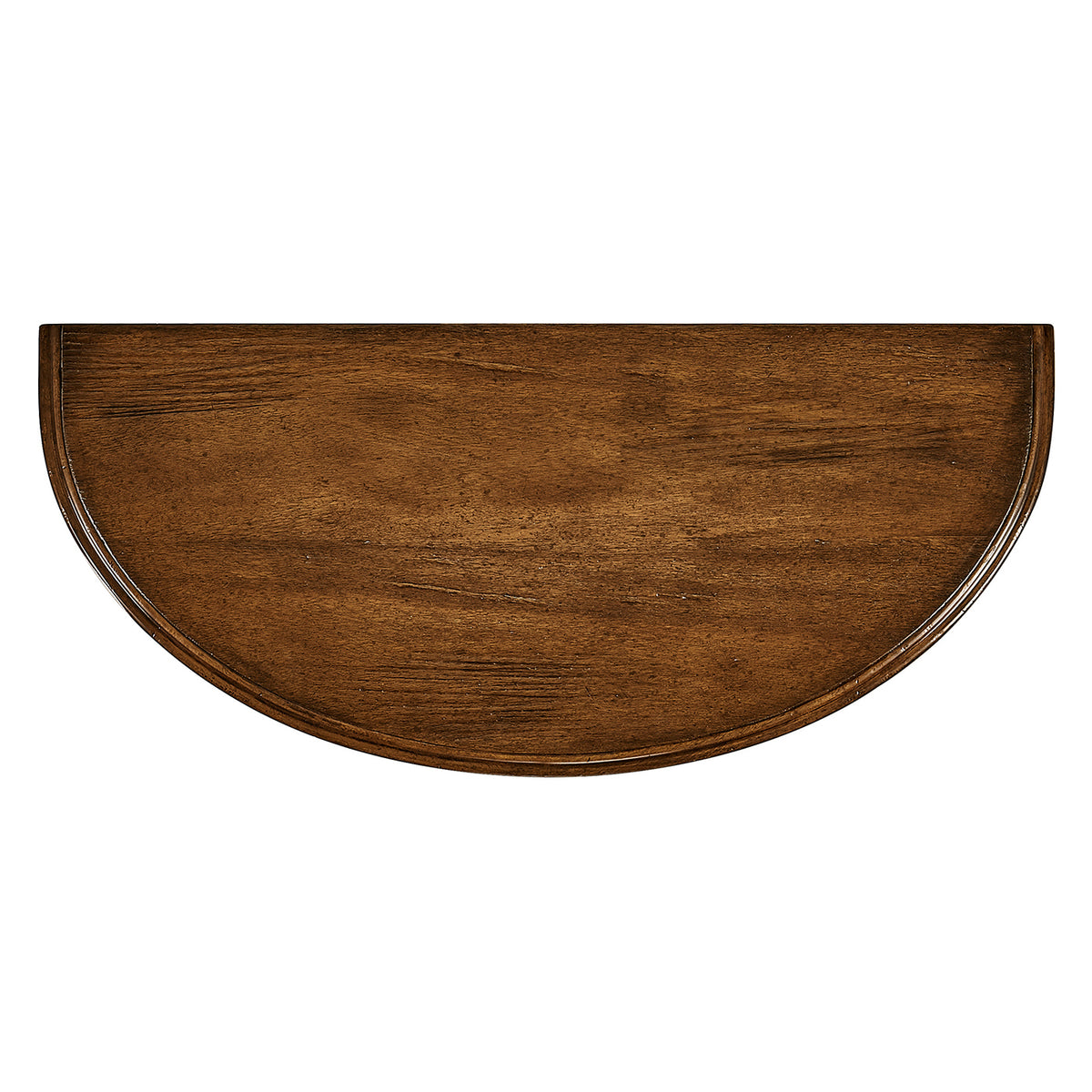 Country Walnut Demilune Console Table