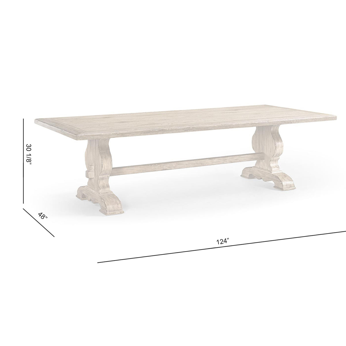 Sagehill Rectangular Trestle Table 124"