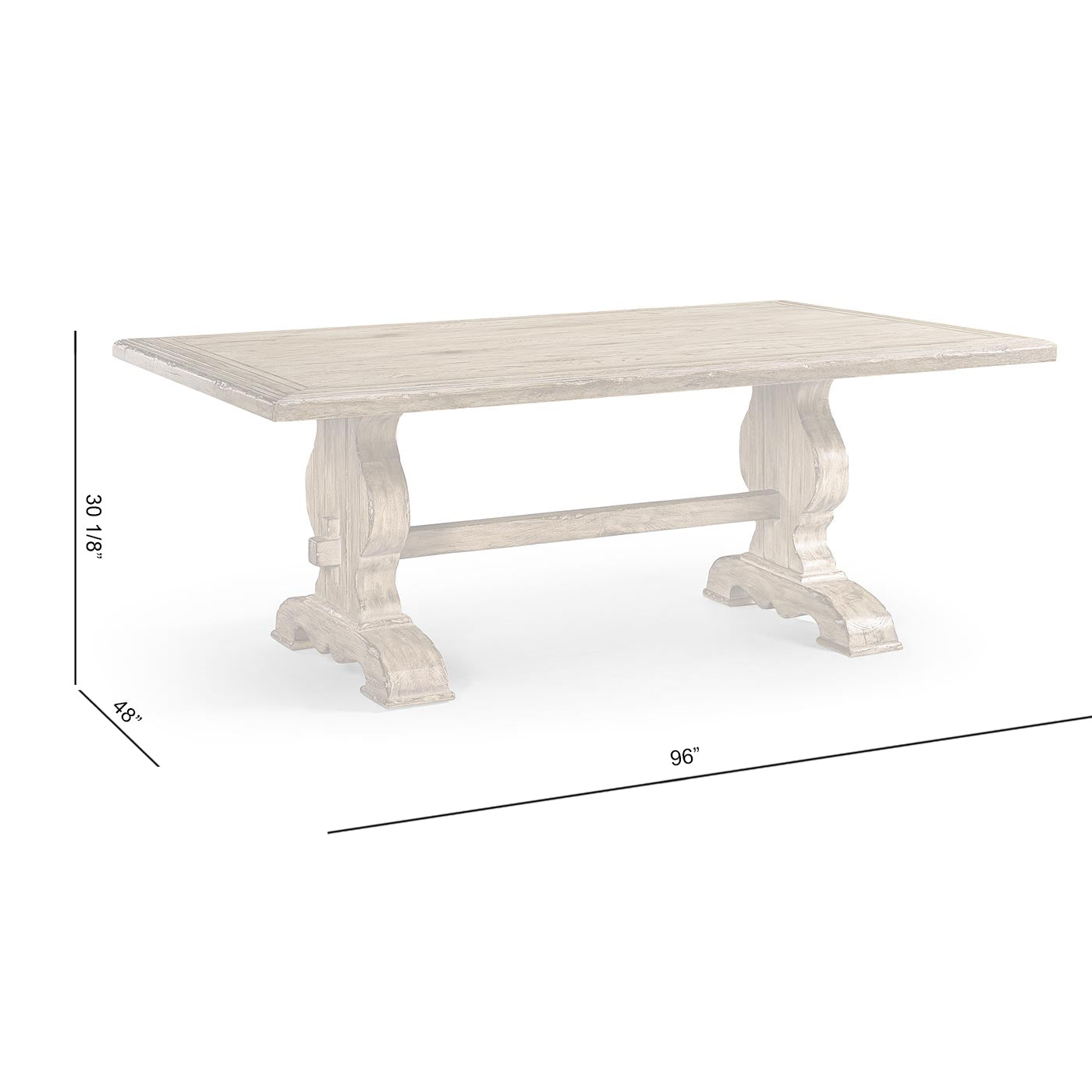 Sagehill Rectangular Trestle Table 96"