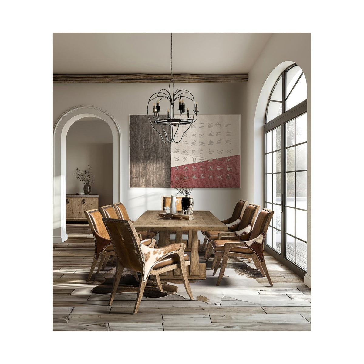 Echo Canyon Leather & Hide Arm Chair
