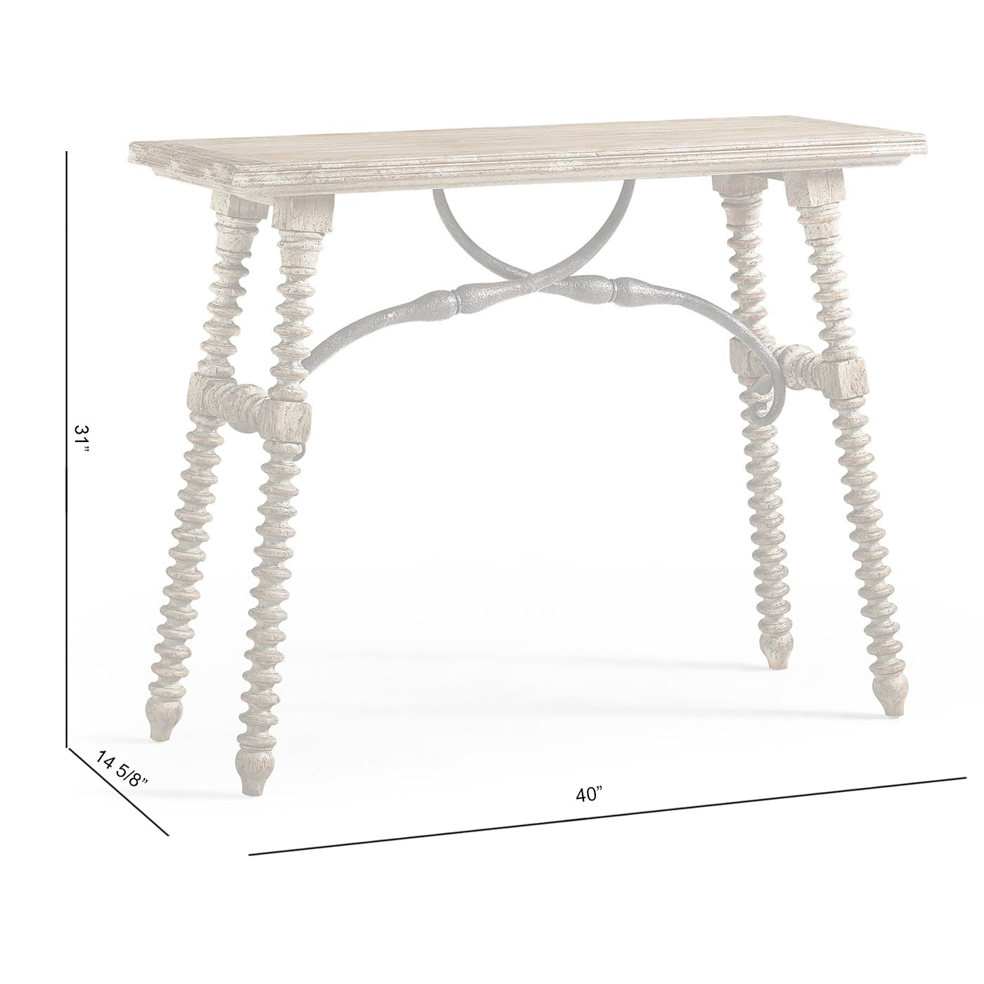 Caldera Turned-Leg Console Table