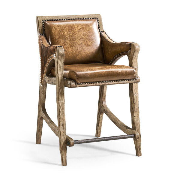 Echo Canyon Leather & Hide Counter Stool