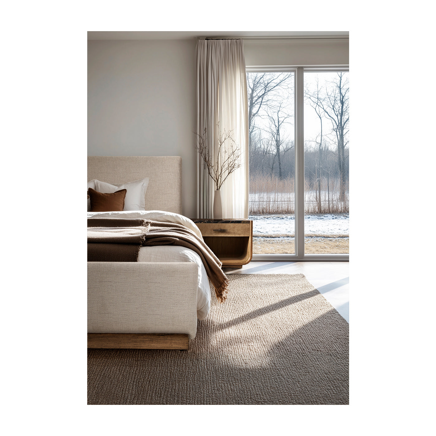 Stone Ridge Upholstered King Bed Light