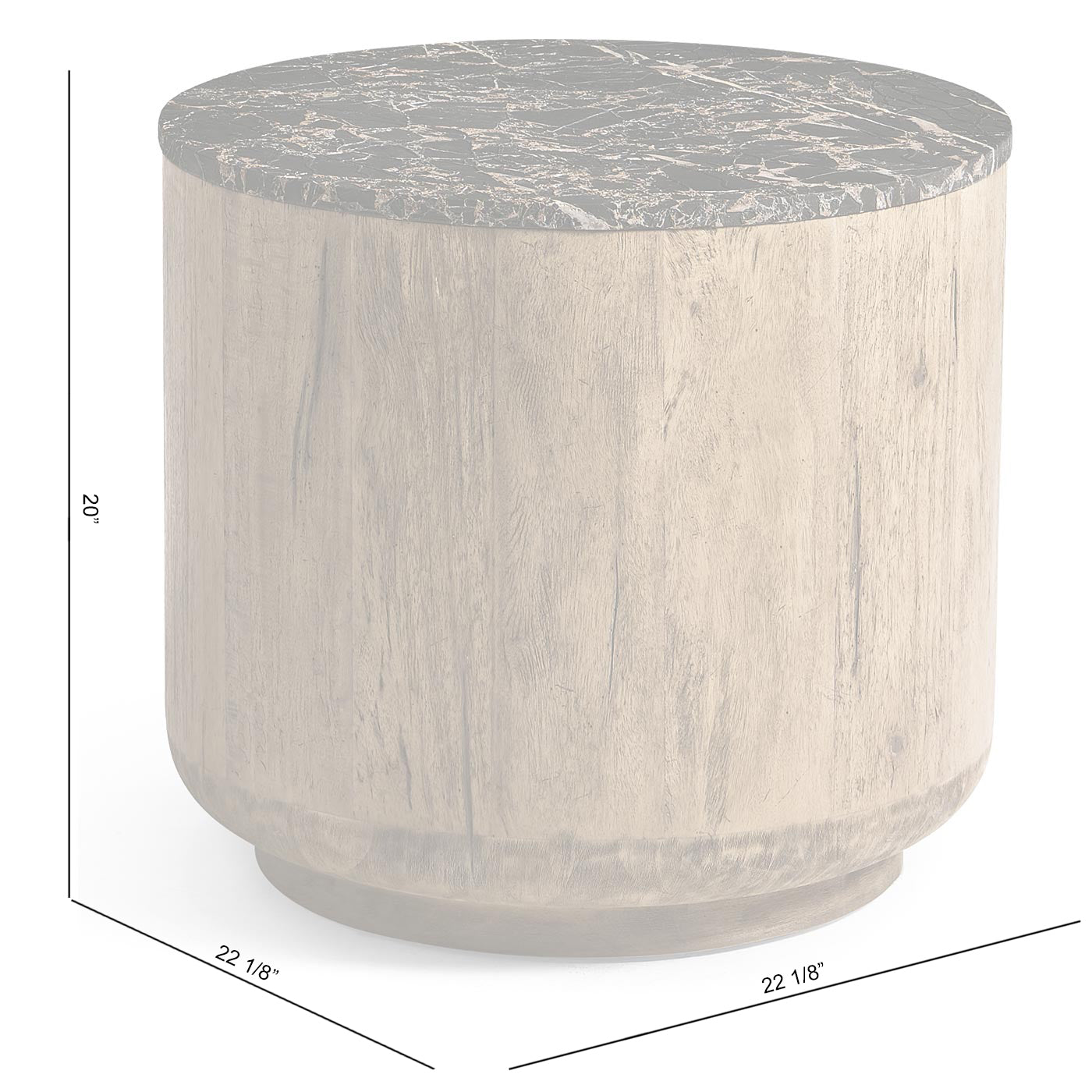 Stone Ridge Marble Round Side Table Light