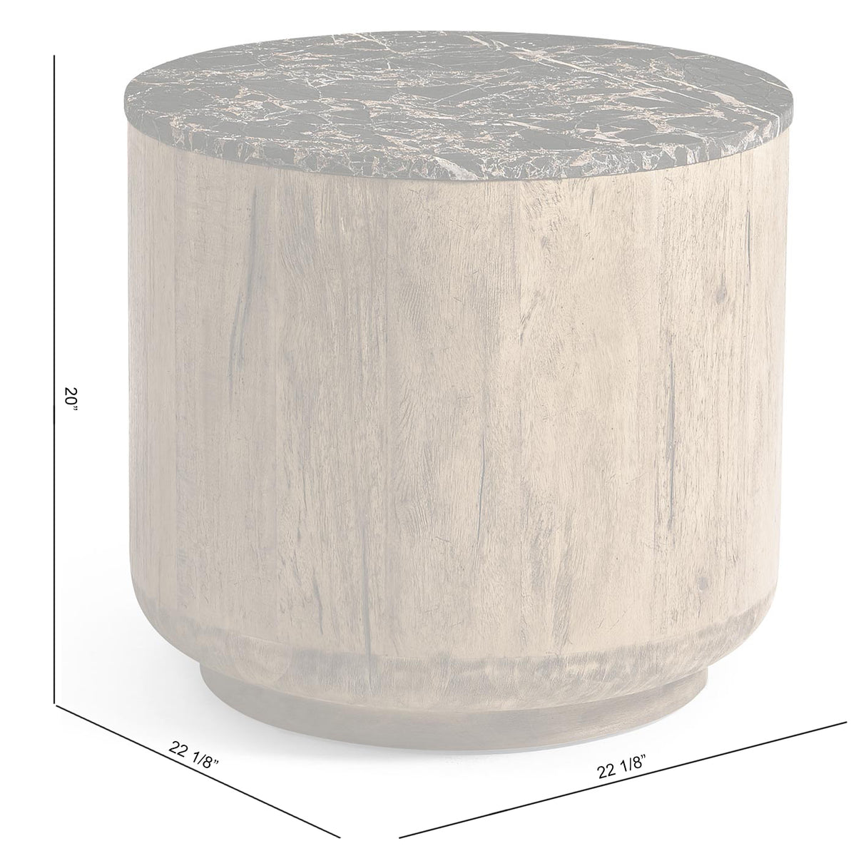 Stone Ridge Marble Round Side Table Light