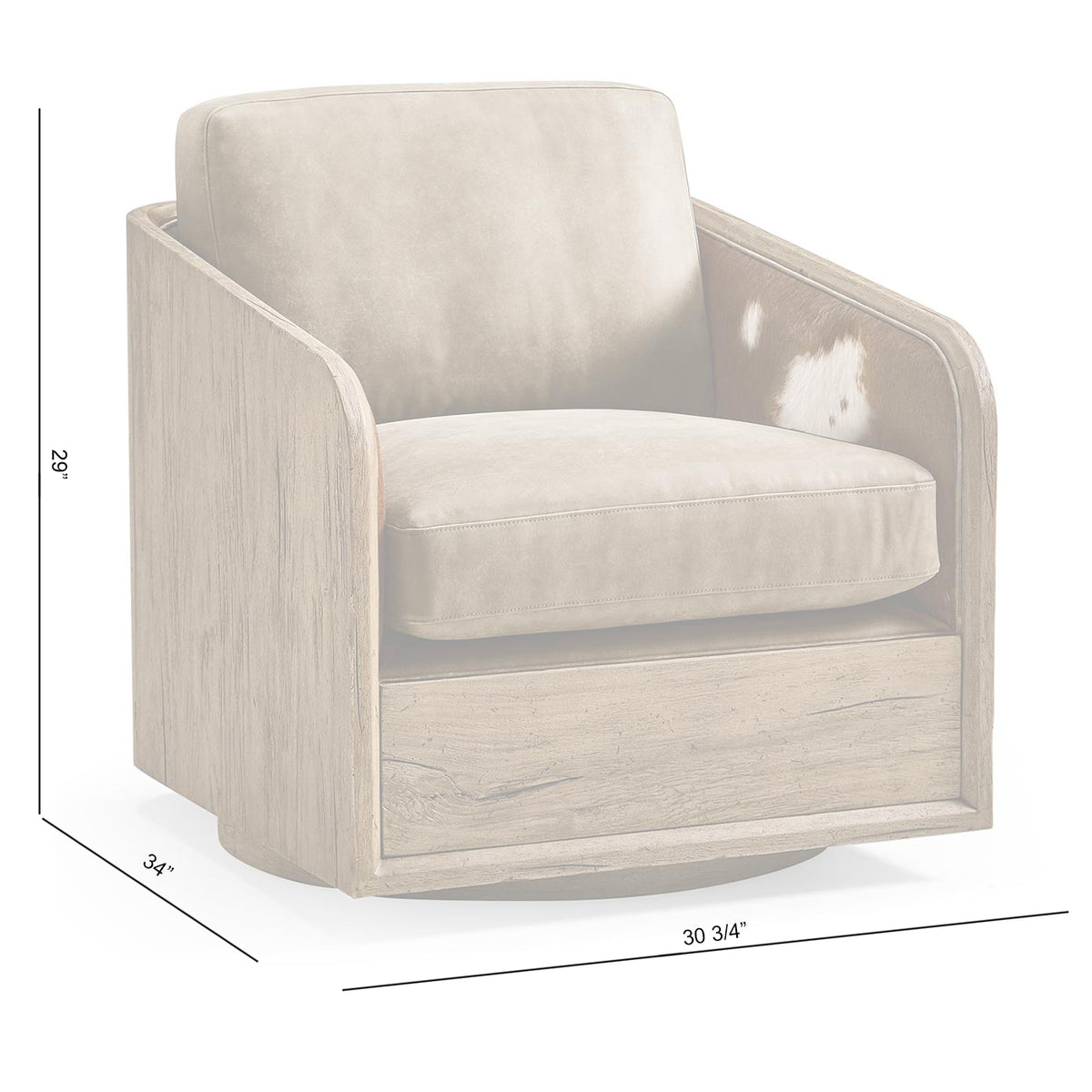 Stone Ridge Leather & Hide Swivel Occasional Chair Light