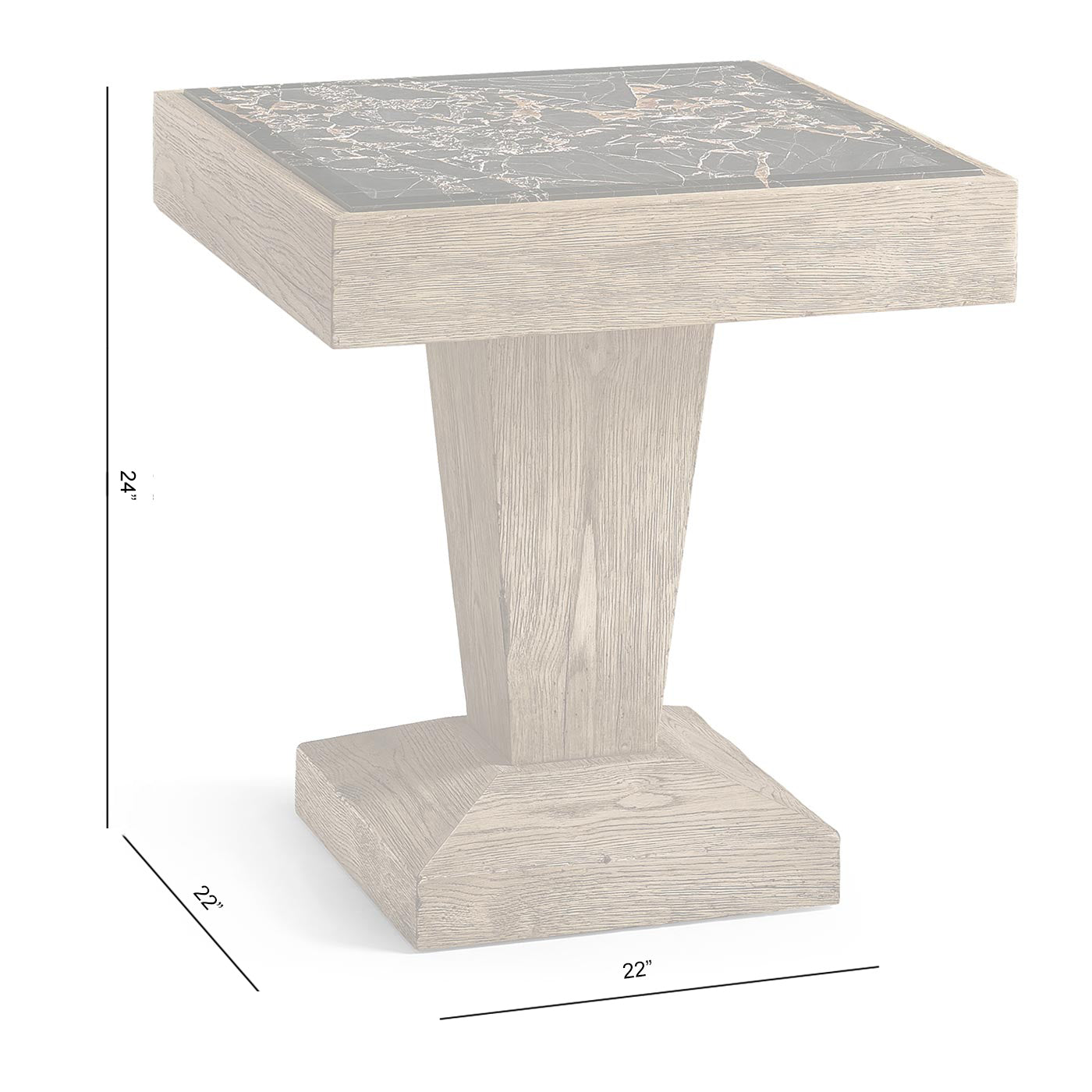 Echo Canyon Square Marble Side Table