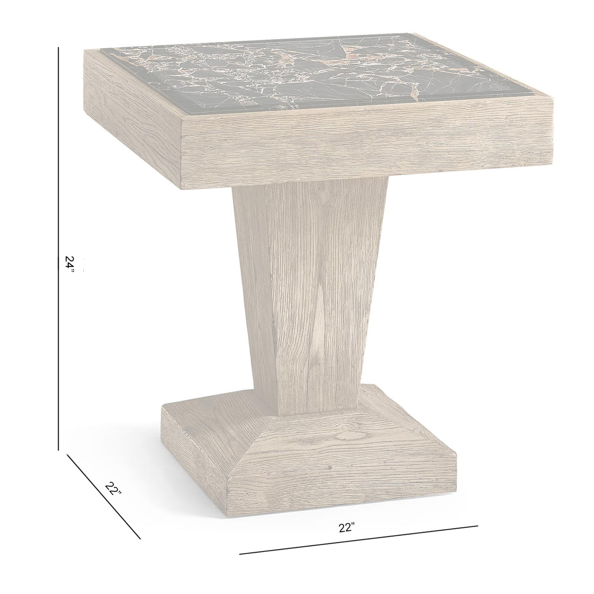 Echo Canyon Square Marble Side Table