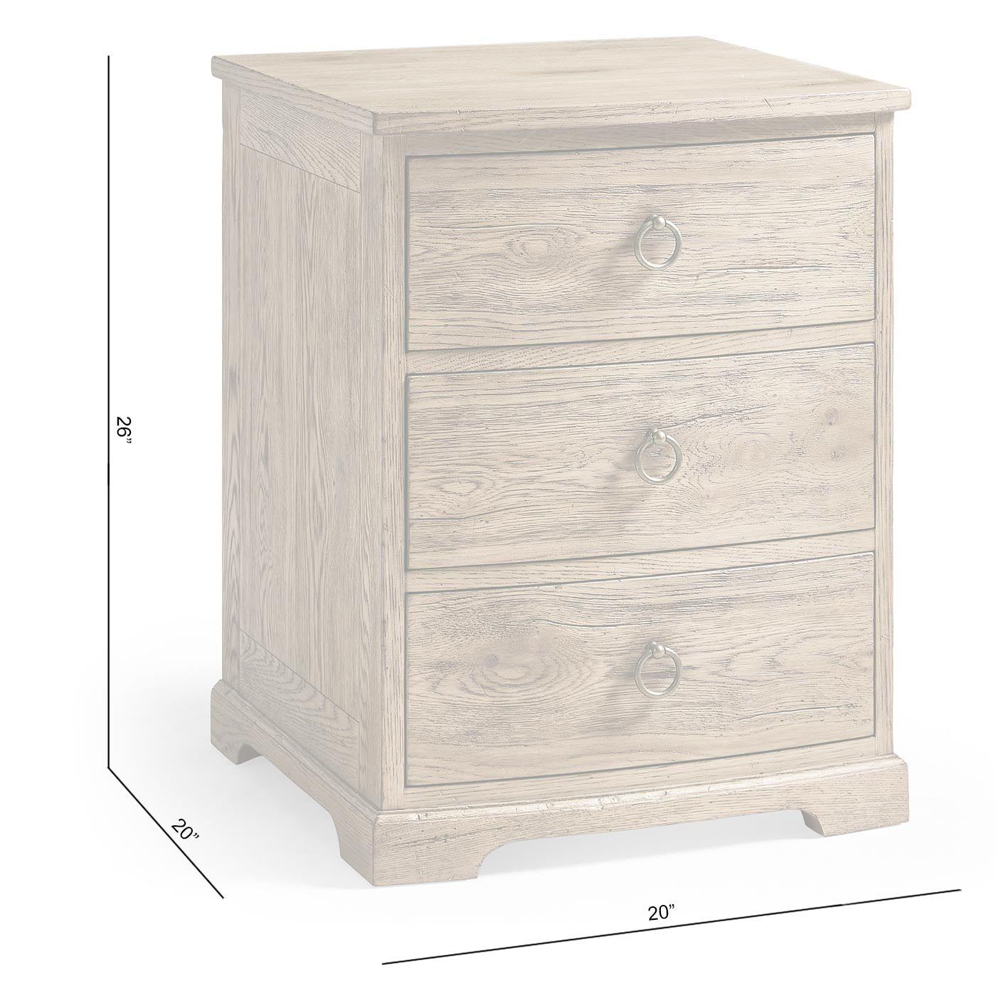 Echo Canyon Three Drawer Narrow Nightstand