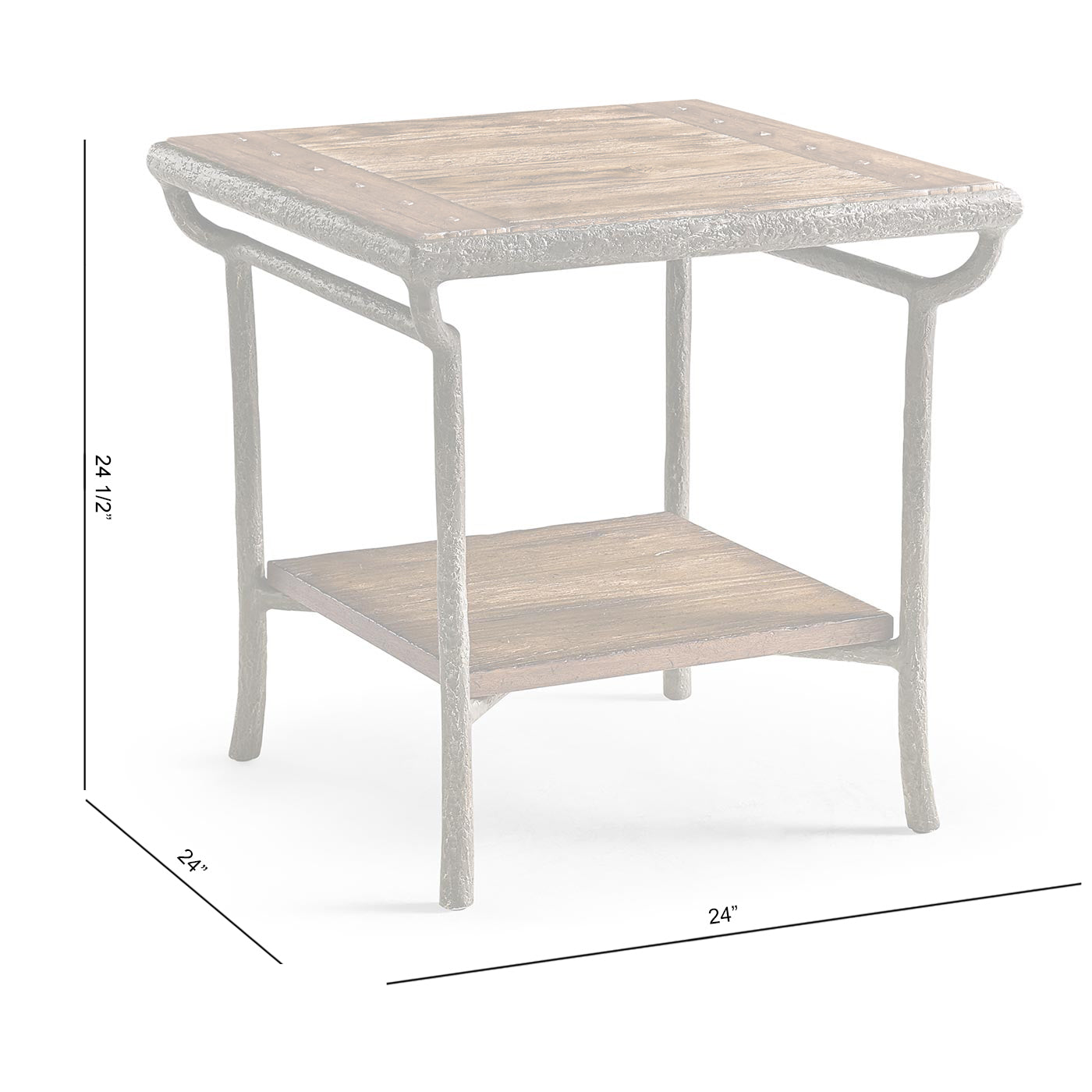 Forge Iron Square End Table