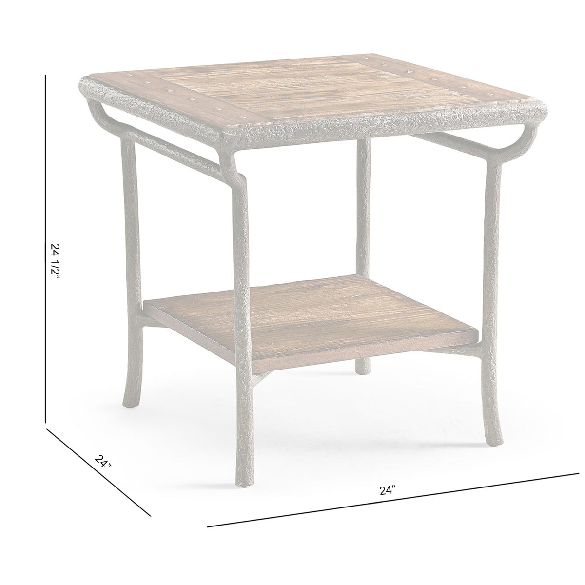 Forge Iron Square End Table