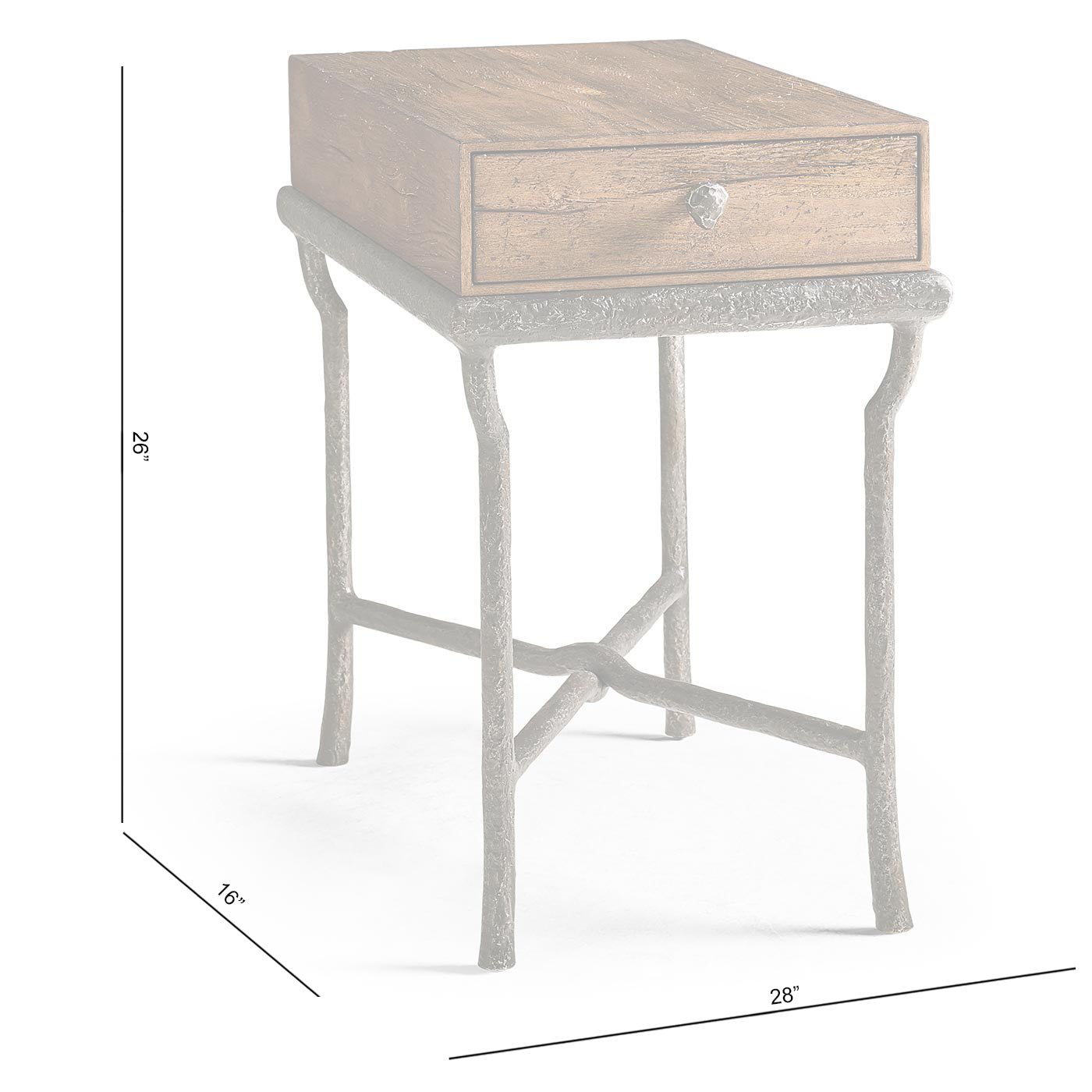 Forge Iron Storage Side Table