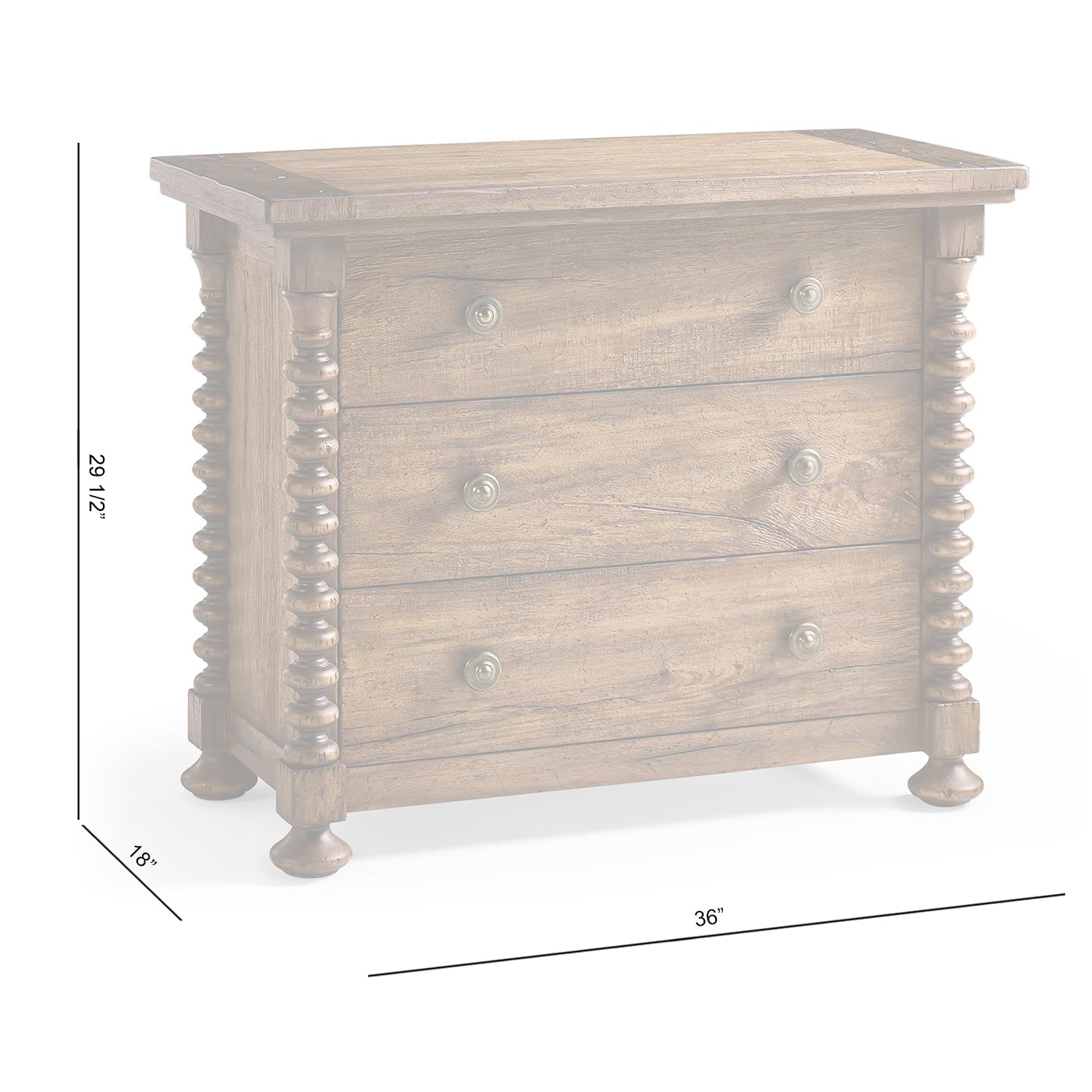 Tamarisk 3 Drawer Nightstand