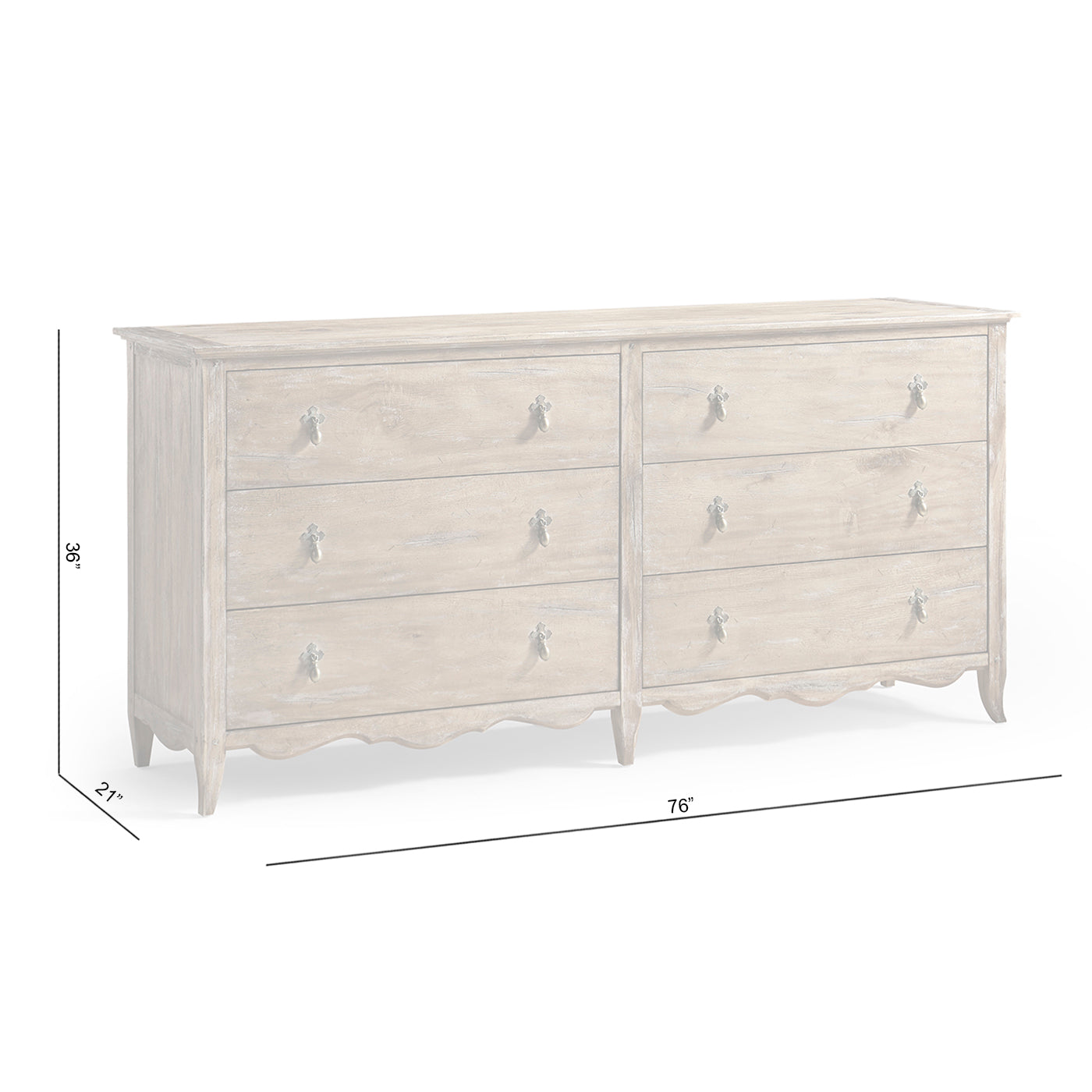 Caldera Six Drawer Dresser 76"